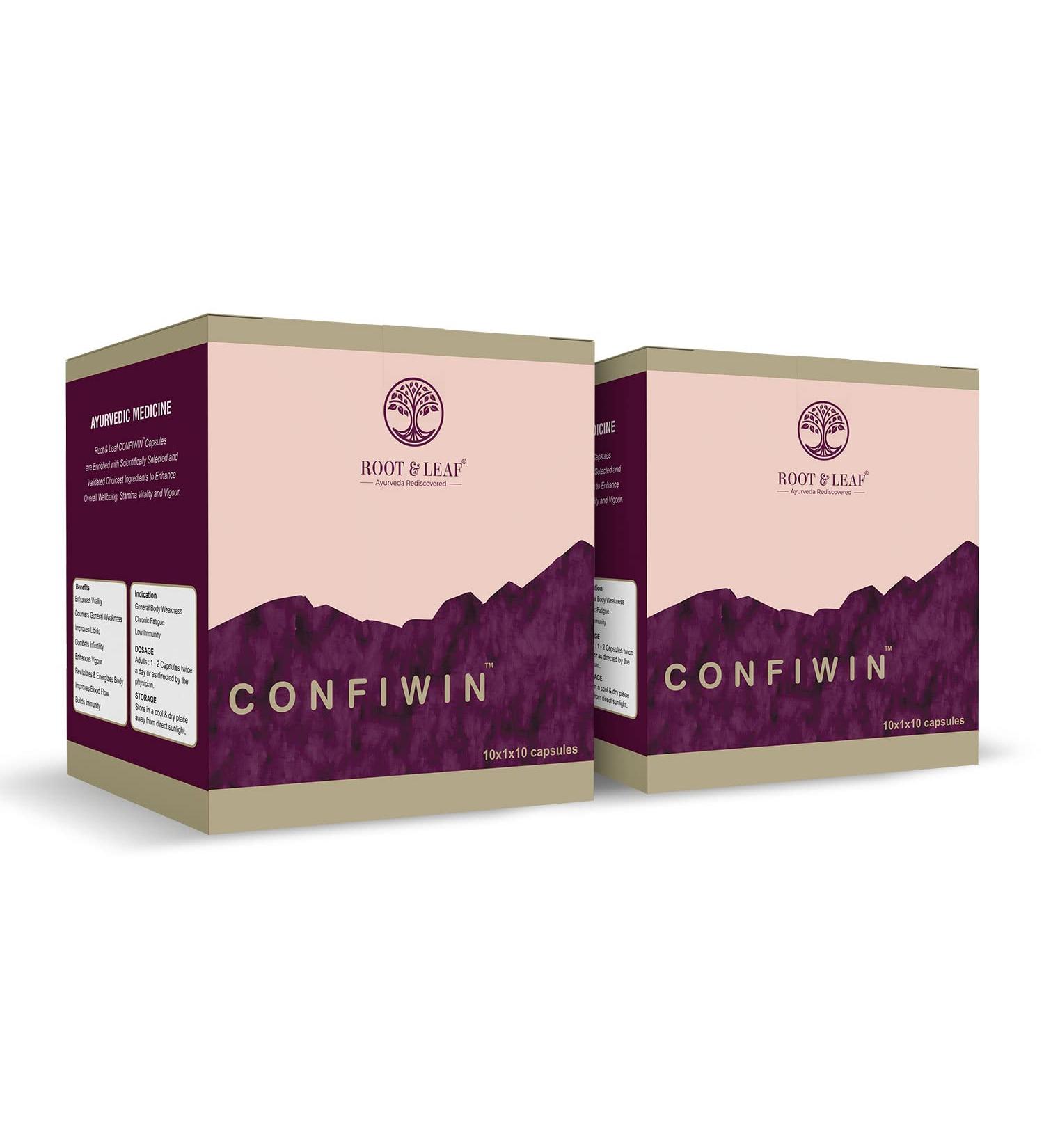 Root & Leaf Confiwin 10 Capsules - Improve Vitality and Vigour (Pack of 20)