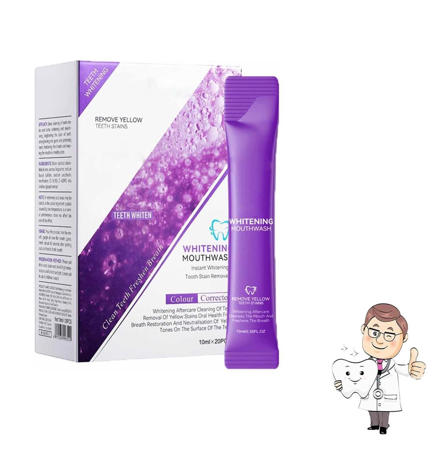 Purple Teeth Whitening Mouthwash - 20 Pcs Box | Best Rinse for Whitening & Fresh Breath - Buy Online on GoSupps.com