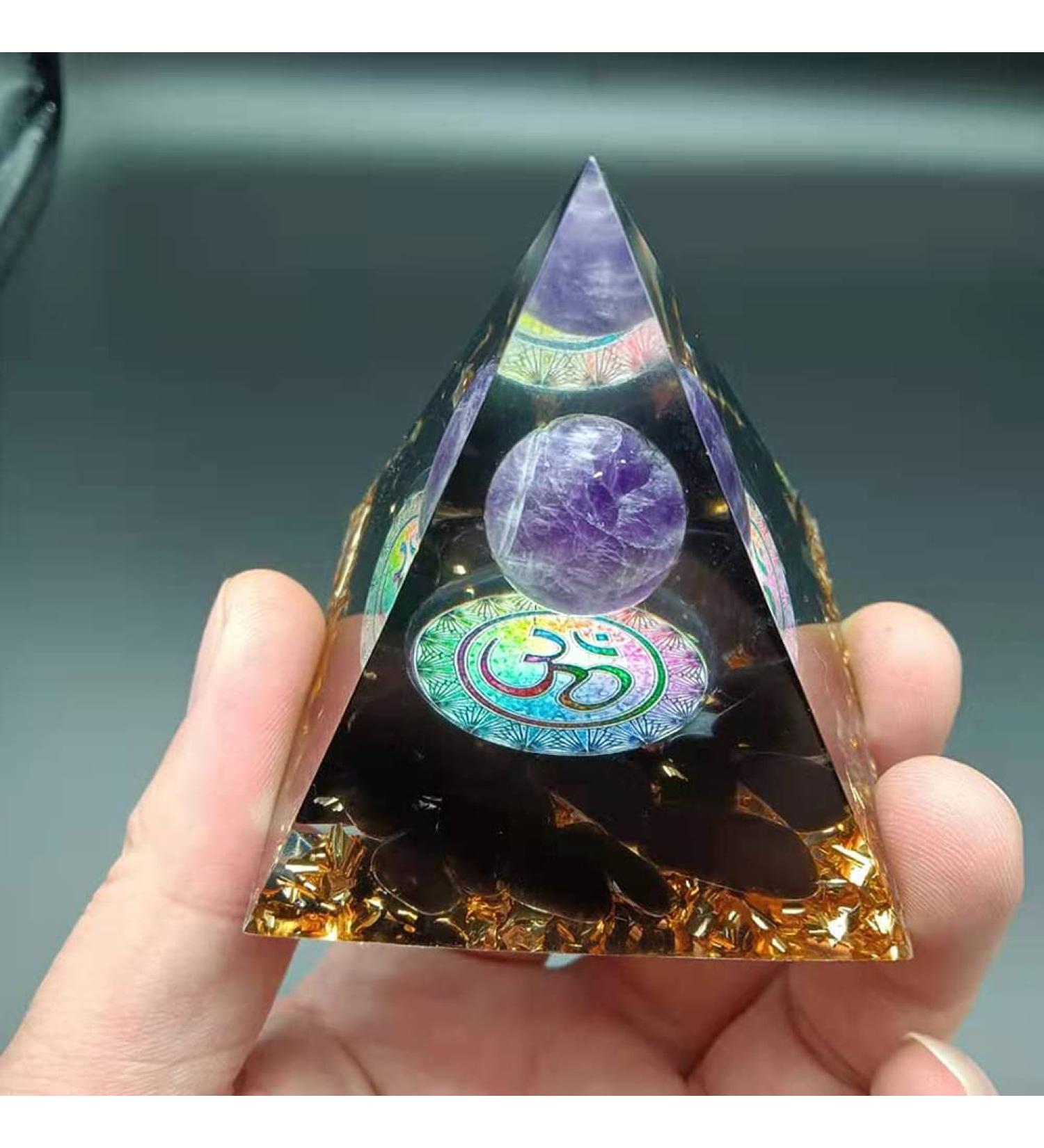 YCYINGCHENG Moonstone Crystal Orgone Pyramid - Healing Energy Tower with Flower of Life Blessing | Home & Office Decor - Buy Online on GoSupps.com