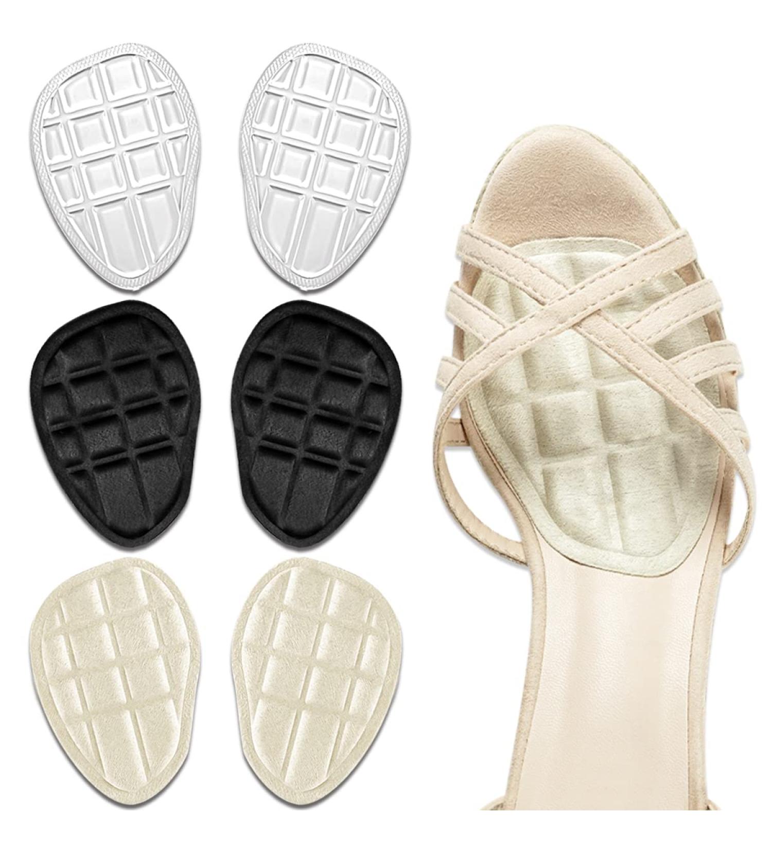Dr. Foot Metatarsal Pads | Anti-Slip Forefoot Cushions for Open Toe Shoes | 3 Pairs (Multicolor) - Prevent Feet Sliding Forward - Buy Online on GoSupps.com