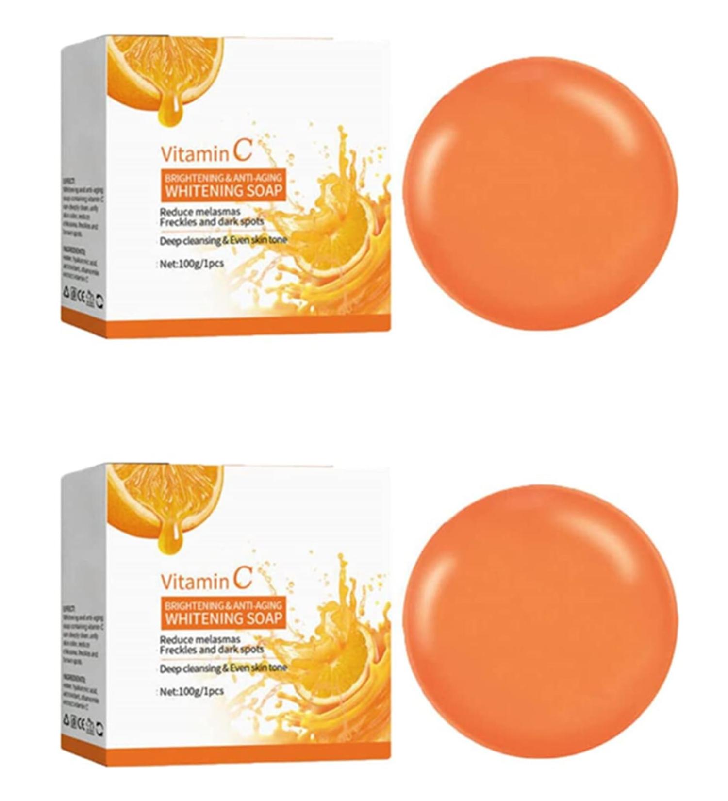Savon blanchissant la vitamine C savons nettoyants en profondeur la m lanine claircissant la peau exfoliant visage et corps soin hydratant pour nettoyer et nourrir la peau en profondeur (2pcs) - Buy Online on GoSupps.com
