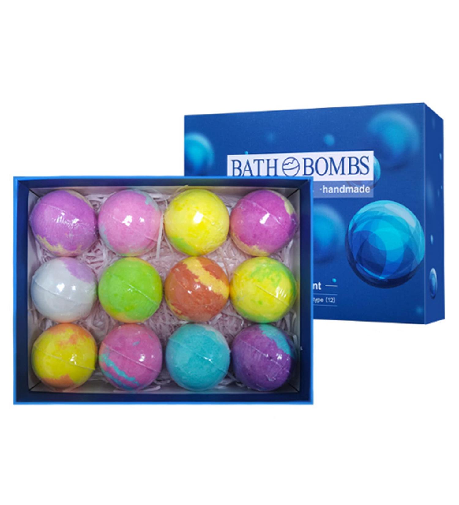 12-Piece Bath Bomb and Bath Salt Set with Essential Oils for a Relaxing Bubble Bath - Buy Online on GoSupps.com