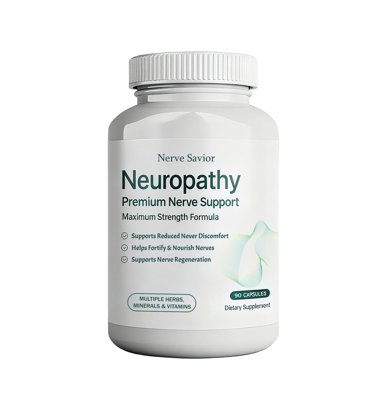 Nerve Savior for Neuropathy- Neuropathy Pills 600mg Alpha Lipoic Acid + B Vitamins & Herbal Blend for Nerve Health Natural Energy 90 Capsules - Buy Online on GoSupps.com