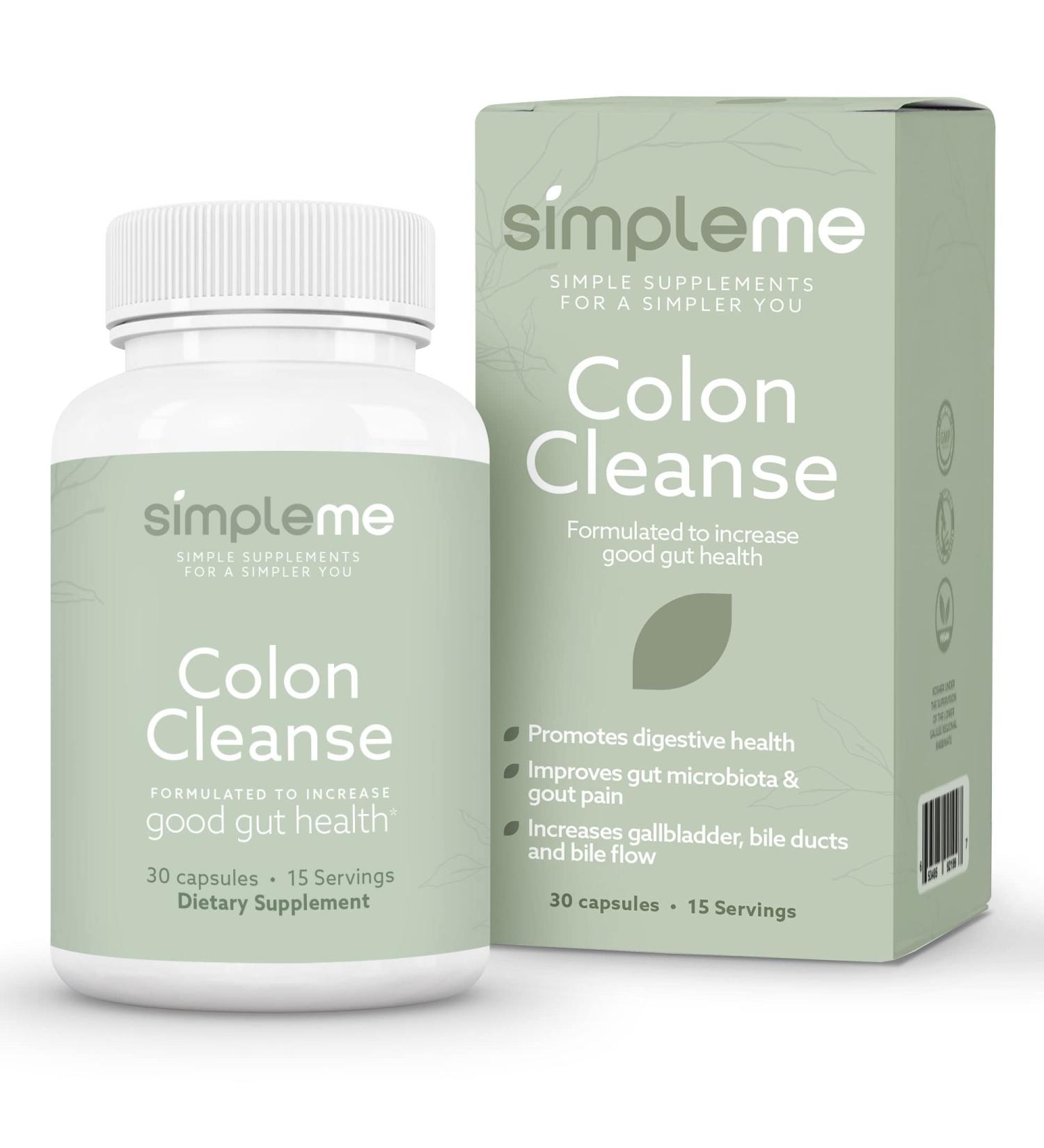 SIMPLEME Colon Cleanse Detox - Natural Relief for Constipation & Bloating - 30-Day Gut Support for Weight Management - 30 Capsules - Buy Online on GoSupps.com