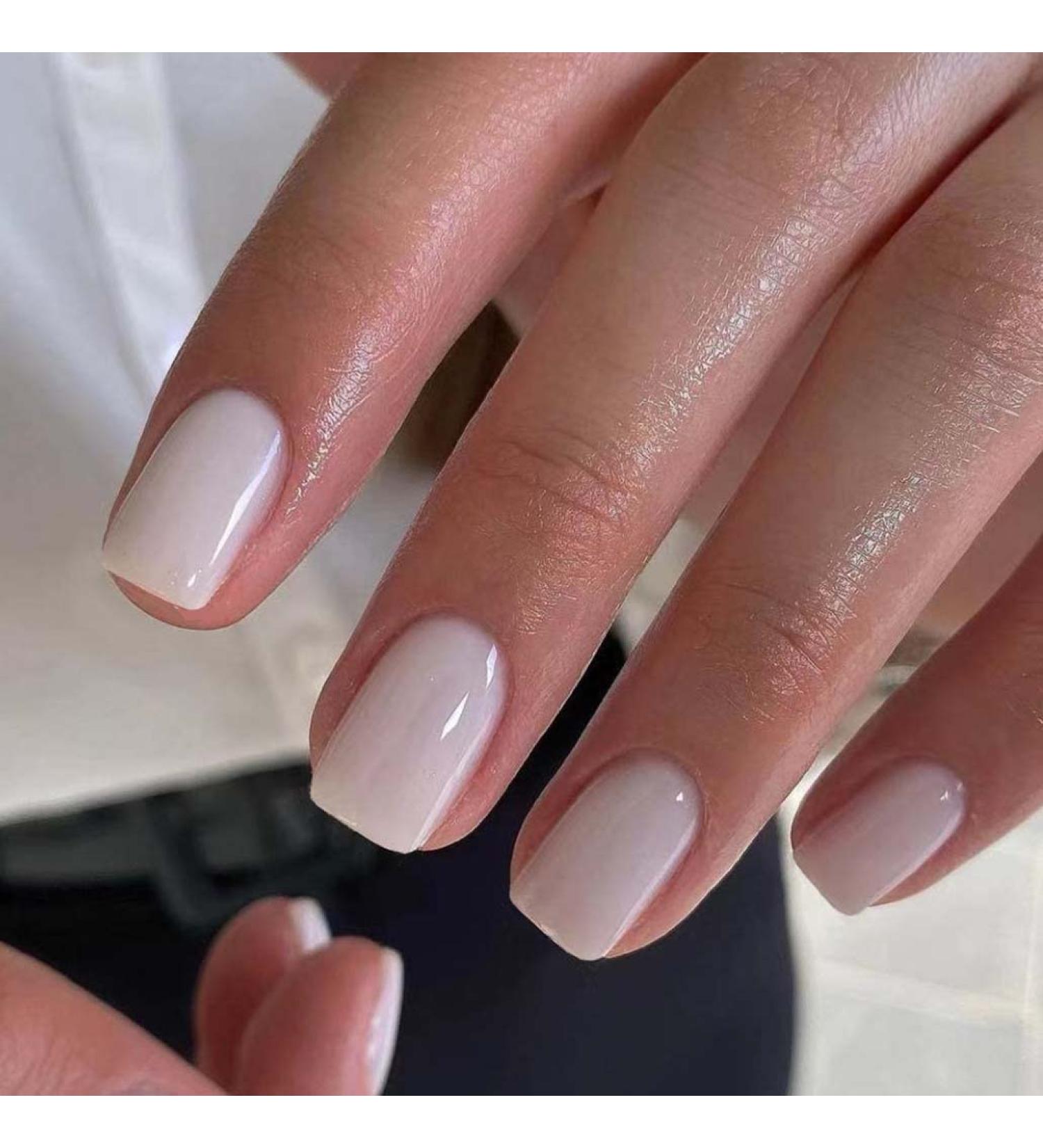 Foccna Coconut White Press on Nails - 24pcs Acrylic Glossy Short False Nail Tips for Women and Girls - Buy Online on GoSupps.com