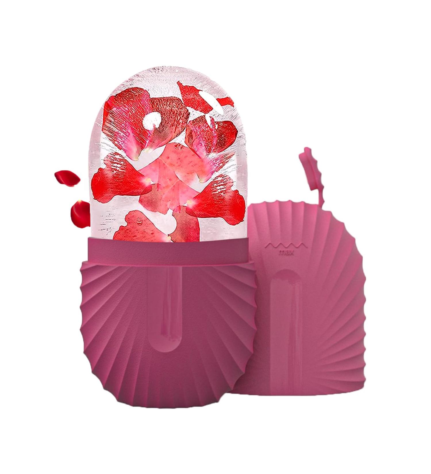 Joyeee Ice Roller - Facial Ice Scooter for Beauty Care | Reduce Swelling Shrink Pores Improve Skin Elasticity - Rose Red - Buy Online on GoSupps.com