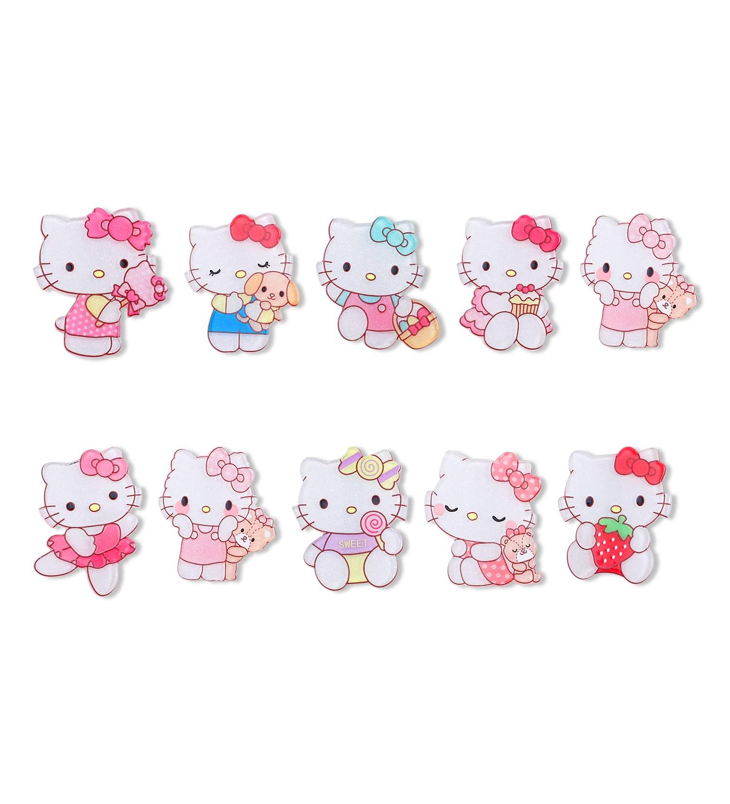 Japanese Character Hair Accessories Set - Kuromi Melody Hair Clips, Cinnamoroll Pompom Purin Hair Ties, Hello Kitty 10pcs - Perfect Gift for Girls - Buy Online on GoSupps.com