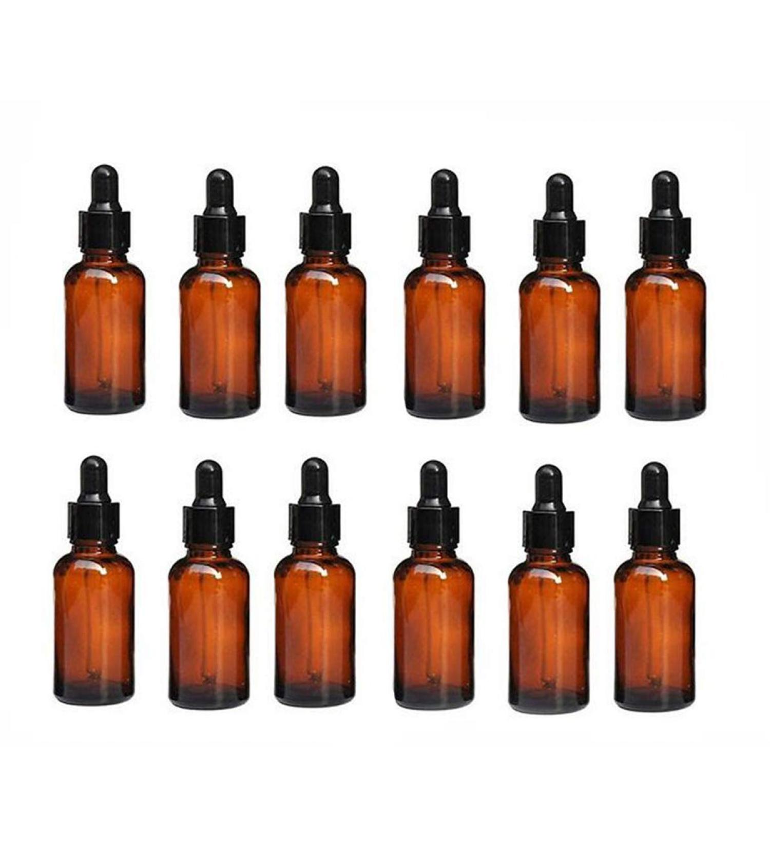 12 Pack 20 ml Empty Bernstein Glass Essential Oil Bottles with Glass Pipettes - Ideal for Oils & Liquids - Buy Online on GoSupps.com