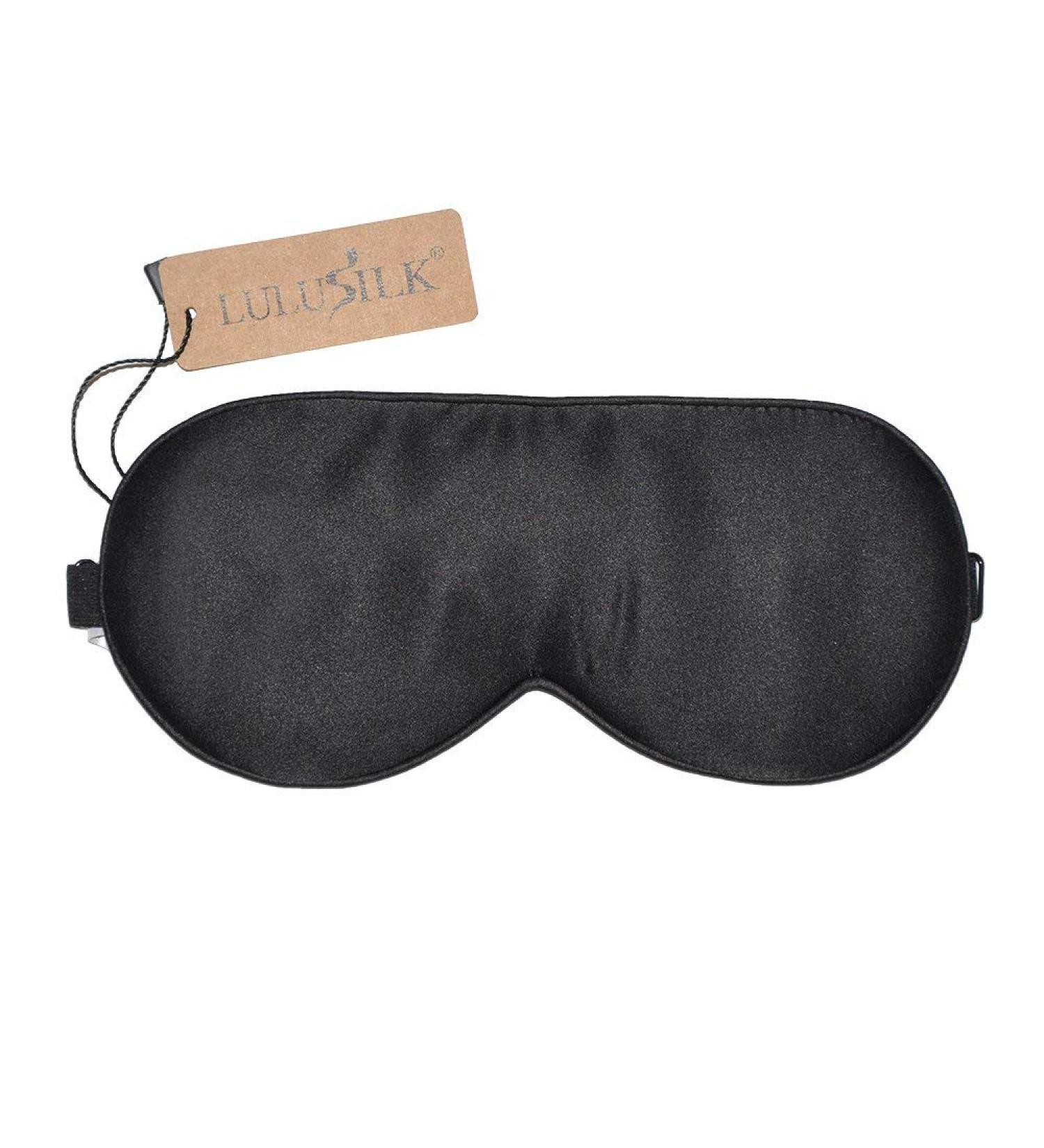 Shop Lulusilk 100% Silk Adjustable Sleep Mask - Premium Eye Mask for Men & Women - Black - Buy Online on GoSupps.com