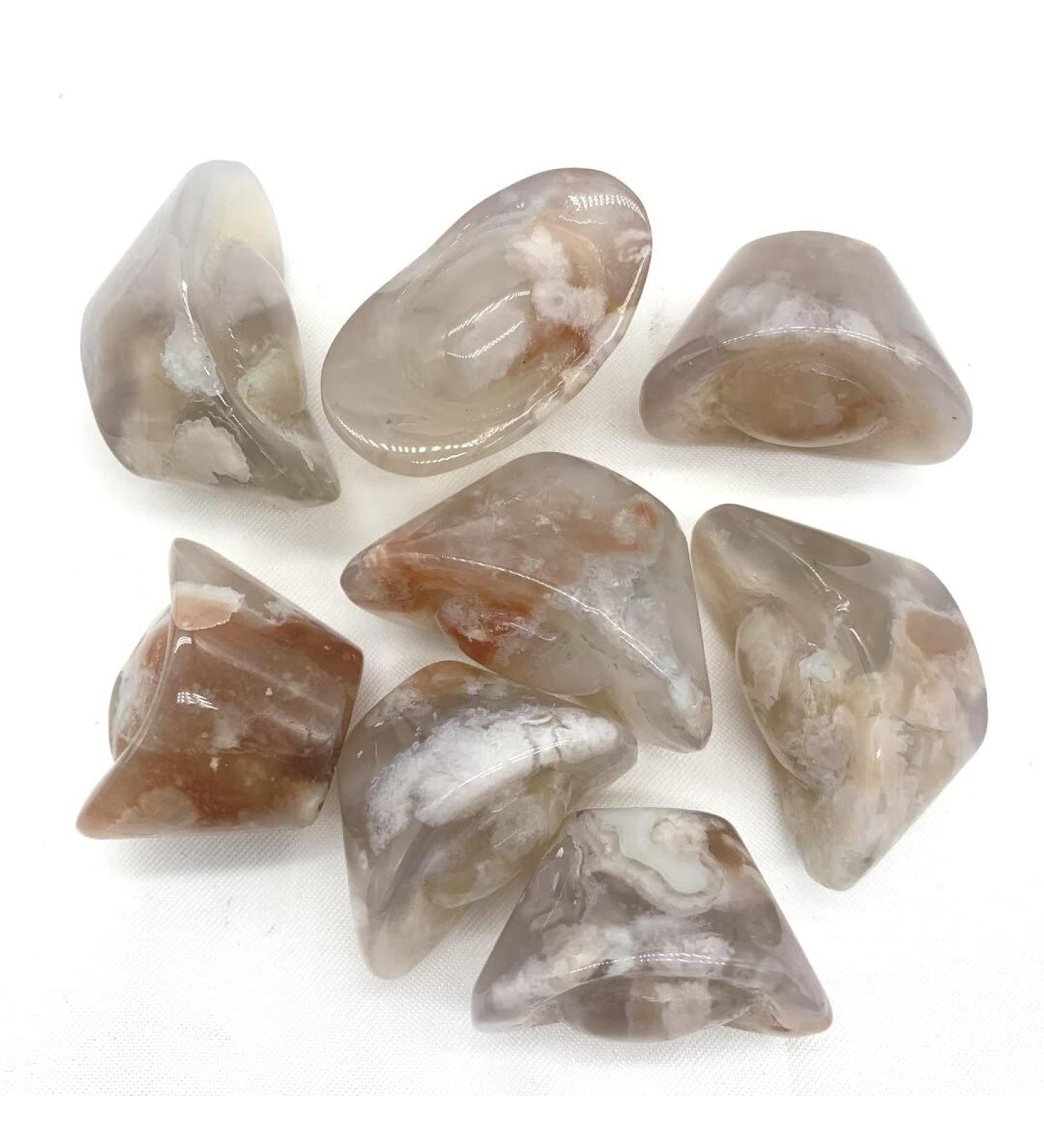 Natural Crystal 1pc Natural Cherry Blossom Agate Ingots Small Size Polished Crystals Stones Stone Mineral Specimen - Buy Online on GoSupps.com