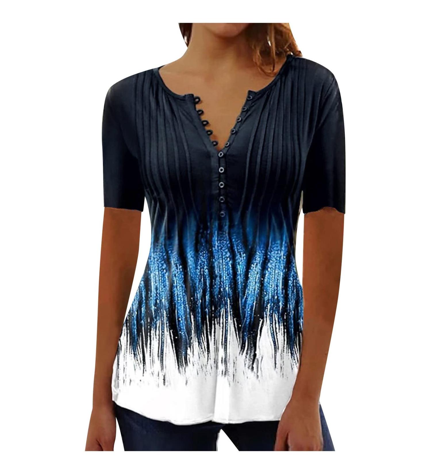 Music Note Print Red Plus Size Tunic for Women - Short Sleeve Asymmetrical Crewneck Blouse in 4X-Large - Buy Online on GoSupps.com