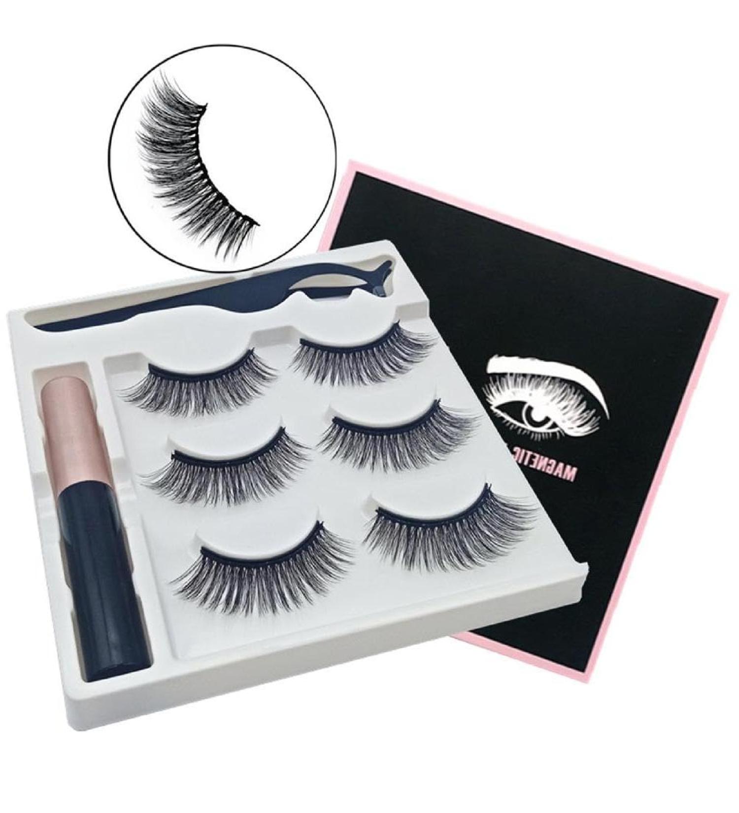 Magnetic Eyelashes And Eyeliner Kit 3 Pairs Reusable Magnetic Lashes With Eyeliner 3D Natural Look False Eyelashes Magnetic Eyelashes Natural Looking Lashes - Buy Online on GoSupps.com