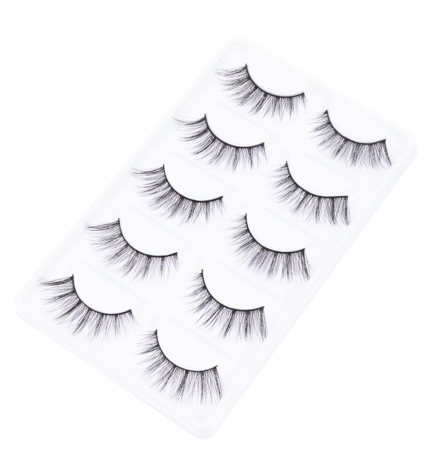 minkissy 5 Pairs False Eyelashes Eyelash Faux Dramatic Eyelashes 3d Eyelashes False Lashes Hair Eyelashes Hair Eye Lashes Fake Eyelashes Artificial Fiber Slim Tool - Buy Online on GoSupps.com