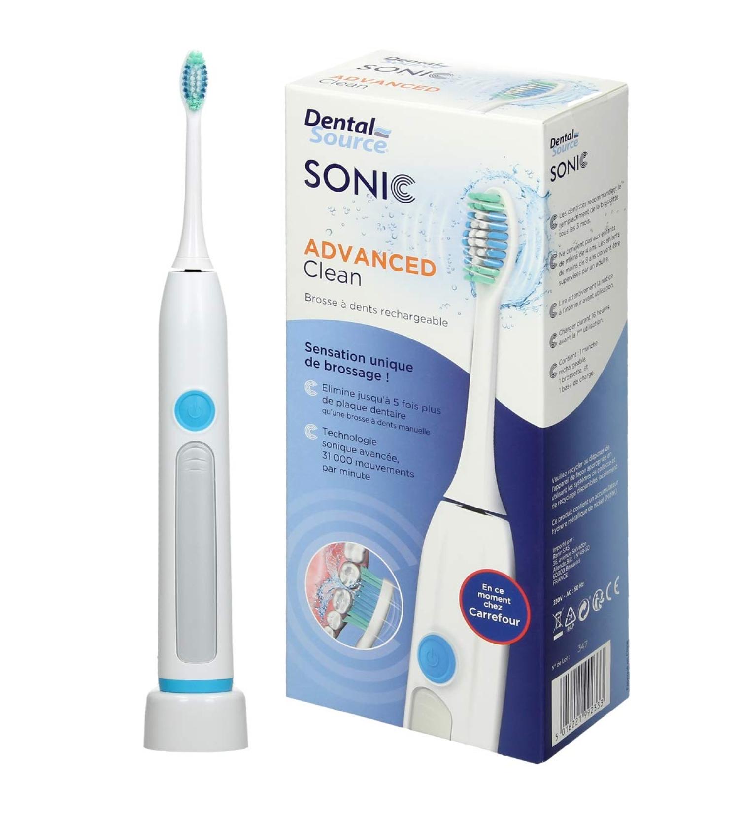 Advanced Clean Sonic Electric Toothbrush - 31 000 Vibrations/min 2-Min Timer Waterproof LED Charging & 1 Attachment - International Shipping Available - Buy Online on GoSupps.com