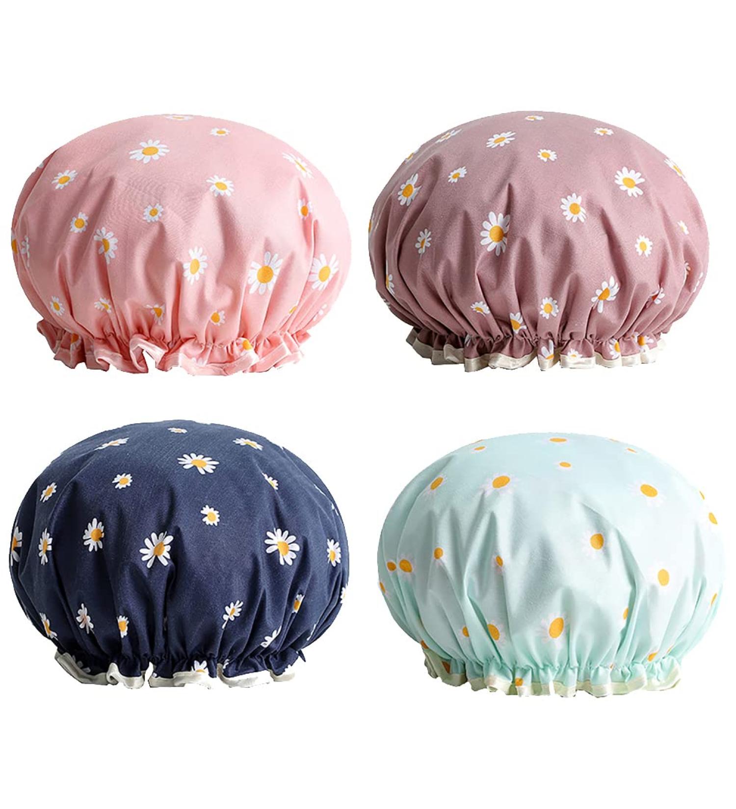 GSHLLO Daisy Bath Cap Set - Waterproof Double Layer Shower Cap for Girls and Women - Buy Online on GoSupps.com