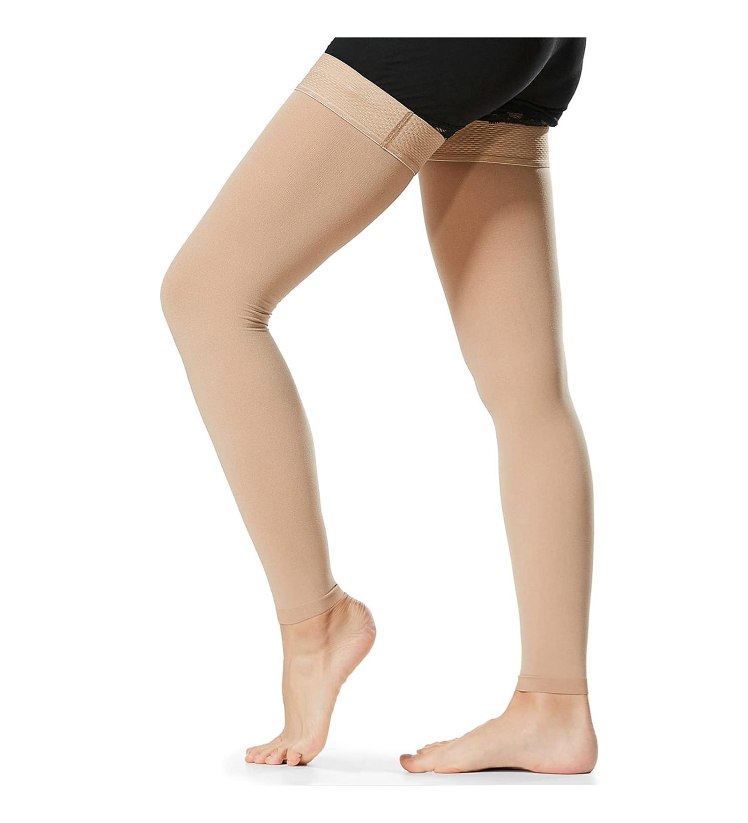 Compression Sock XIXIAN 1 Pair Thigh High Socks Men Women 20-30mmHg Stockings Sleeves for Varicose Vein Swelling Medium Beige - Buy Online on GoSupps.com