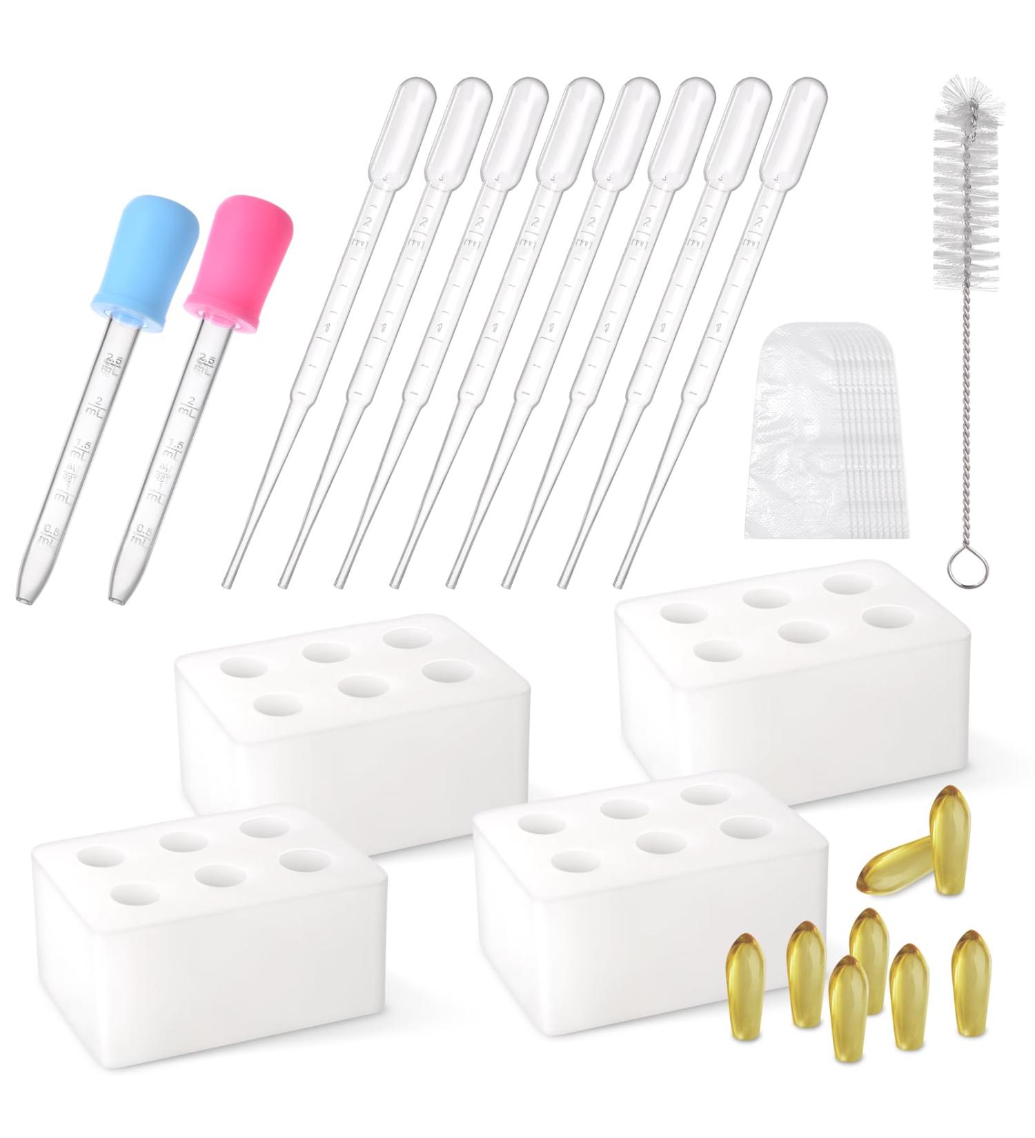 Reusable Silicone Suppository Molds Kit - 2ML 4 Mold Trays & 10 Droppers | International Shipping Available - Buy Online on GoSupps.com