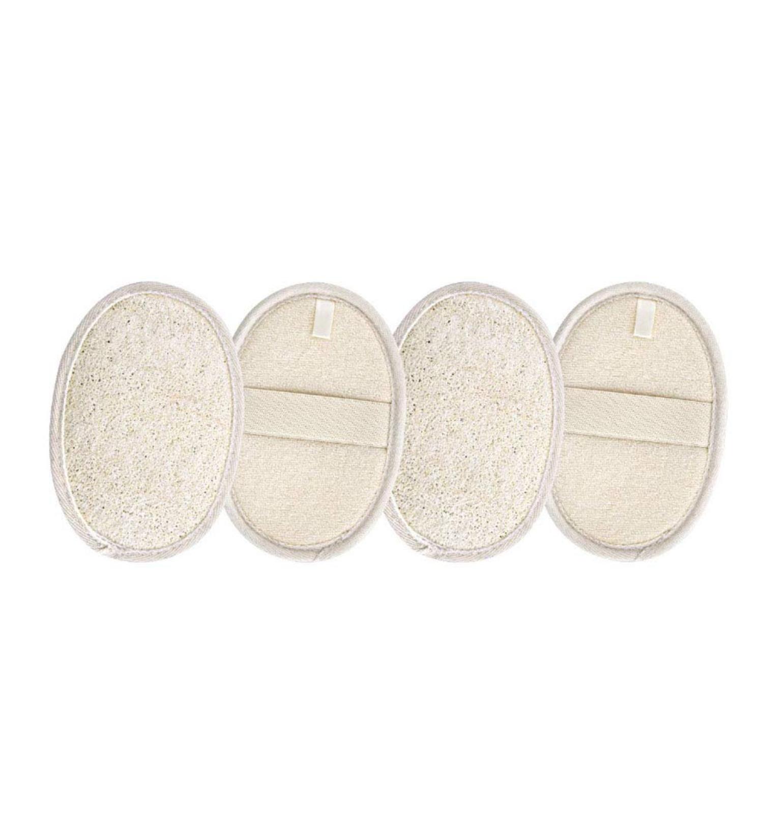 AKOAK 4 Pcs Natural Loofah Bath Towel Set - Exfoliating and Eco-Friendly Sponge Mats - Buy Online on GoSupps.com