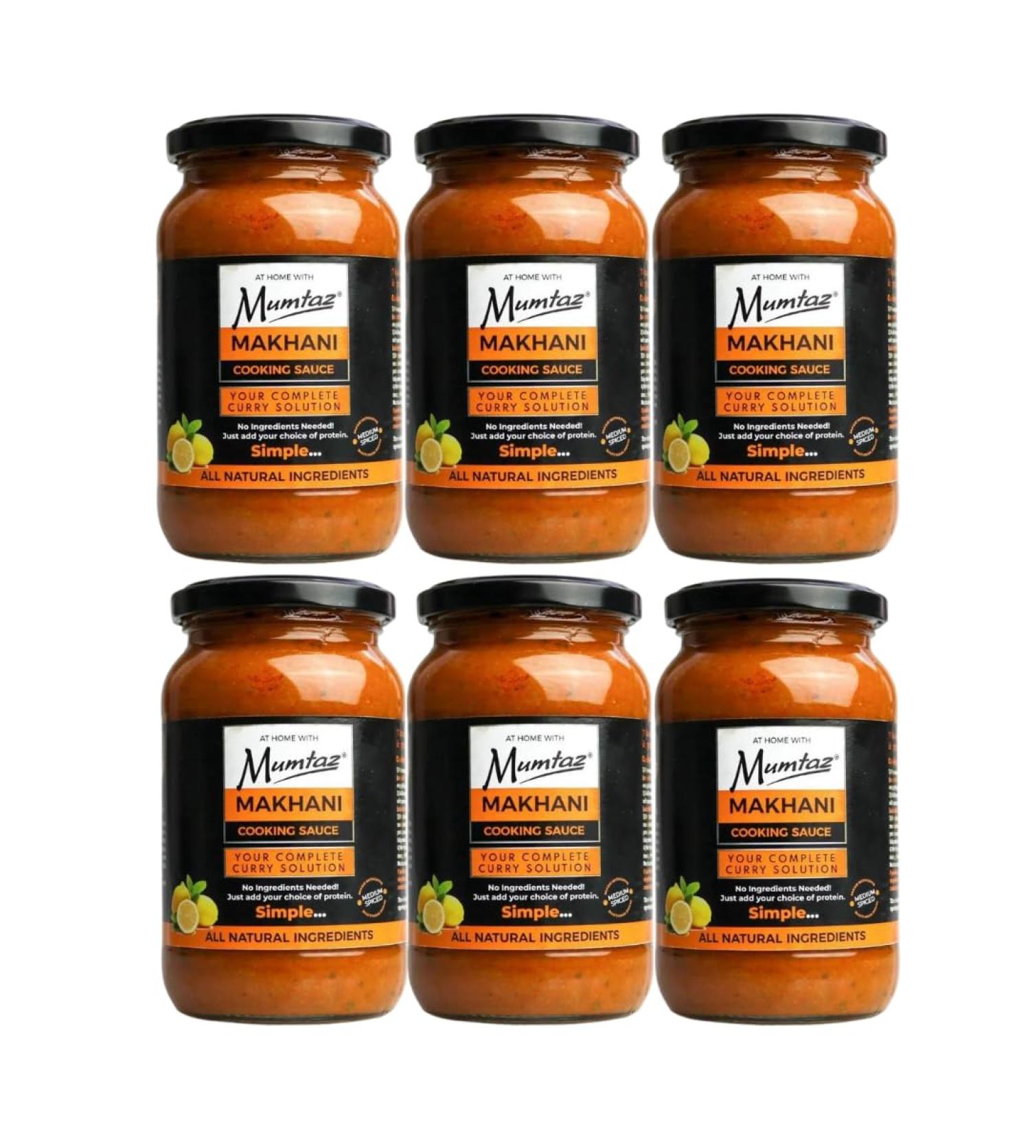 Mumtaz MAKHANI Indian Curry Cooking Sauce - Pack of 6 x 350g - Restaurant Quality At Home - Serves 4-5 - Buy Online on GoSupps.com