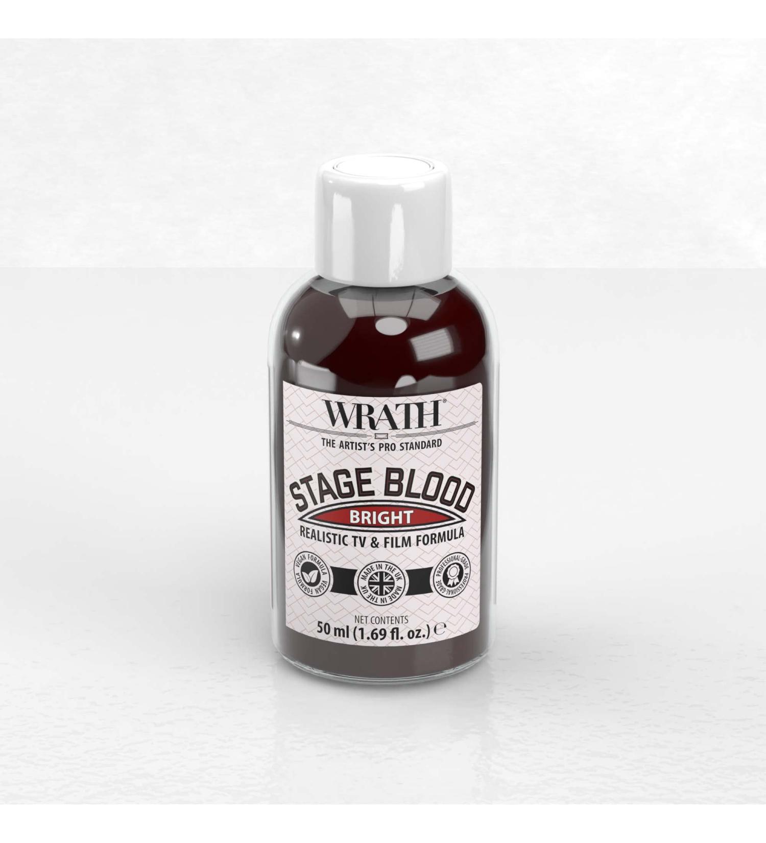 Wrath Classic Stage Blood-Bright Arterial Dark Venous-Professional artificial blood for SFX Make-up artists Halloween cuts scars vampires (50 ml Bright arterial) 50 ml Bright Arterial