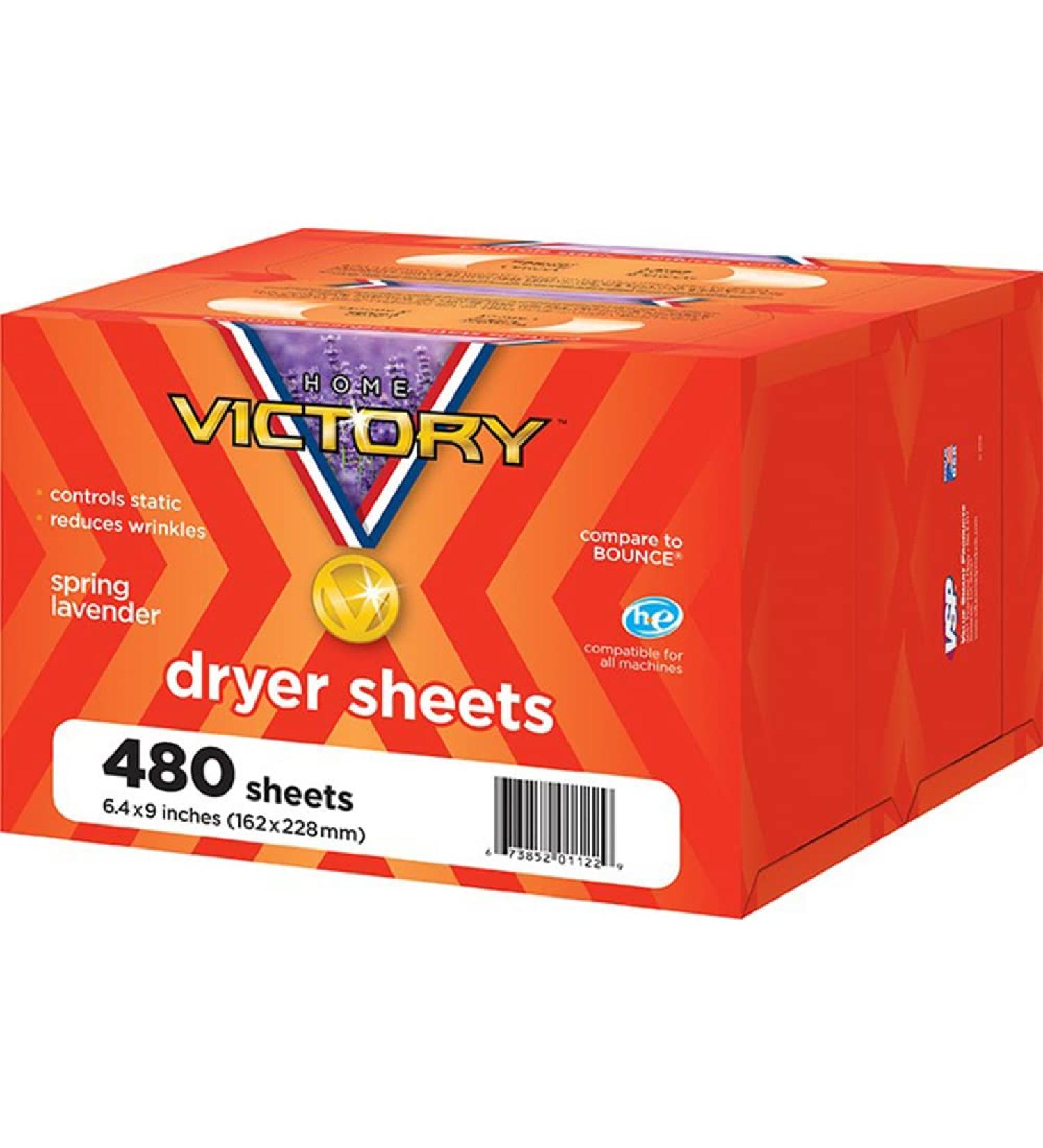 HOME VICTORY Spring Lavender Scented Dryer Sheets - 480 Count Fabric Softener Sheets for Wrinkle Reduction, Static Control, and Softened Fabrics - Buy Online on GoSupps.com
