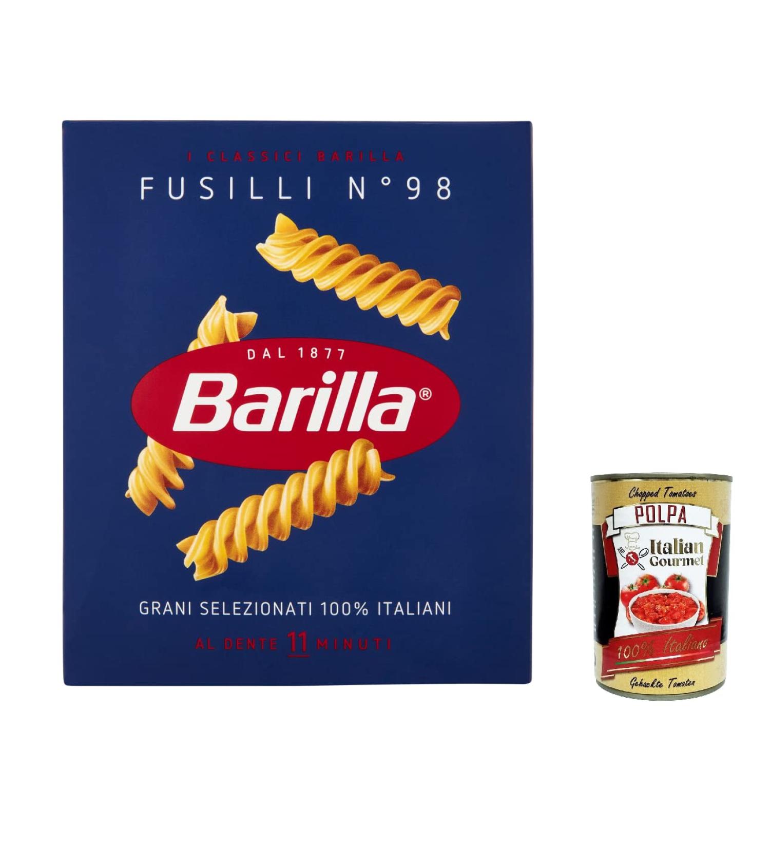  Italian Gourmet E.R. Barilla Fusilli No. 98 Italian Pasta 500g + Italian Gourmet Pulp 400g - Buy Online on GoSupps.com