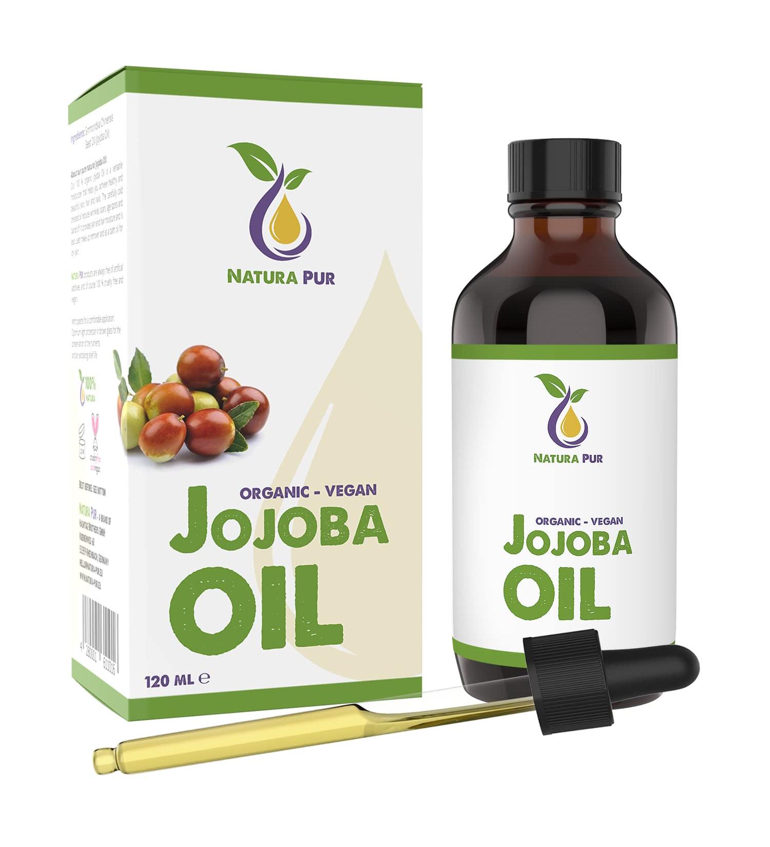 Jojoba Oil 120ml - 100% Native Cold Pressed Vegan - Anti-aging and Anti-Wrinkle Face Serum Body Hair Skin Hands & Nails - Jojoba Oil - Buy Online on GoSupps.com