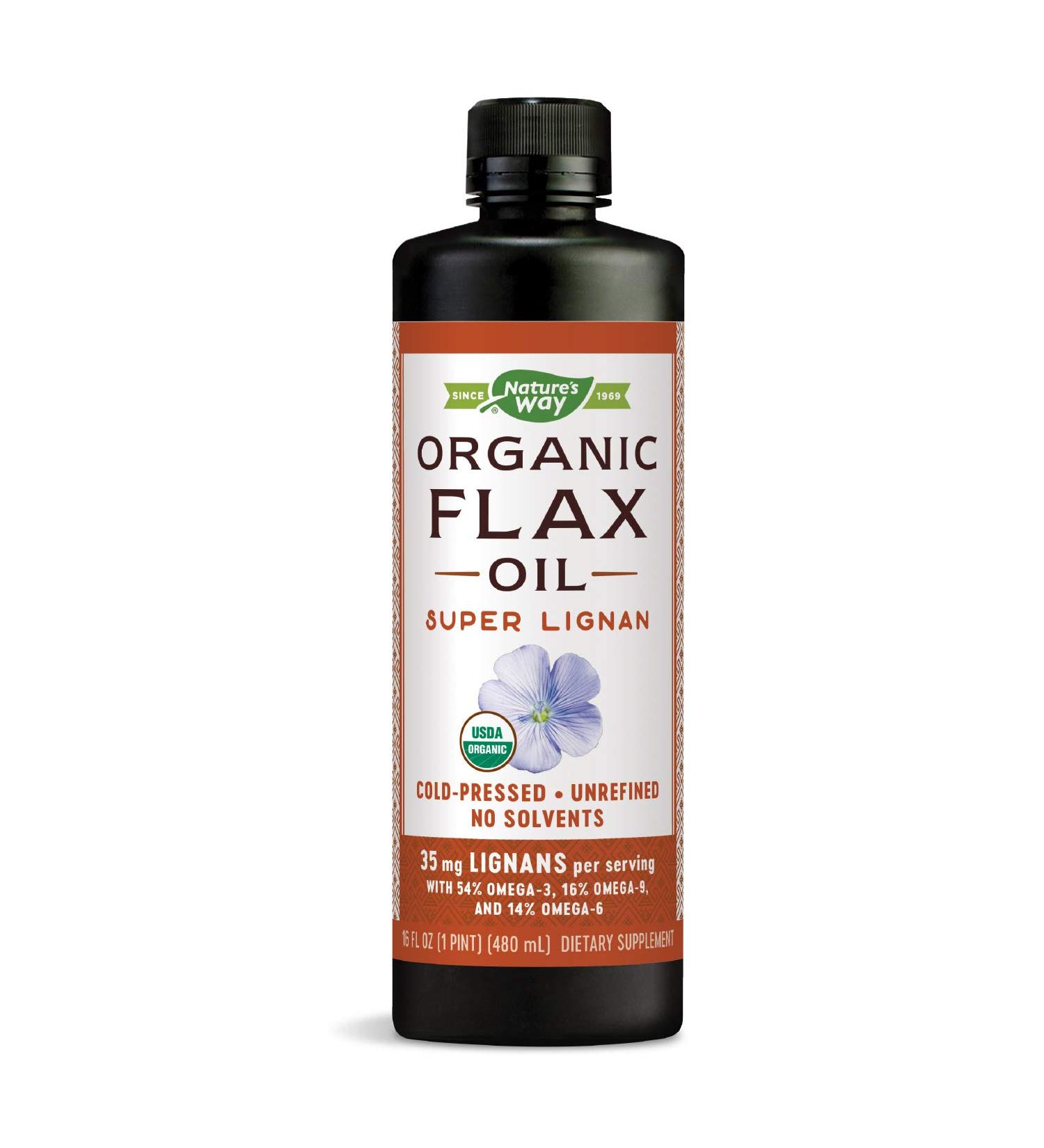 Nature's Way Organic Flax Oil  Super Lignan  16 Ounce 16 Fl Oz (480 ml) - Buy Online on GoSupps.com