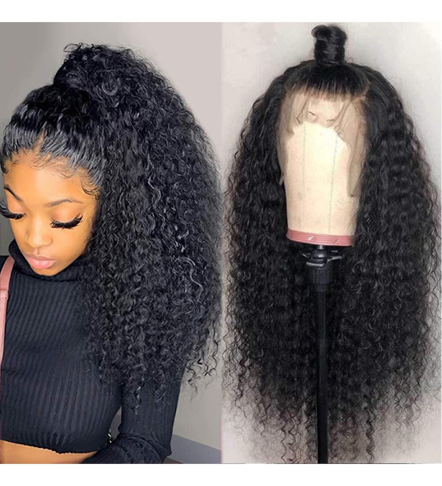 Deep Wave 360 Lace Front Human Hair Wig 20 Inch | Pre Plucked, HD Transparent Lace, 150% Density | Natural Black for Black Women - Buy Online on GoSupps.com