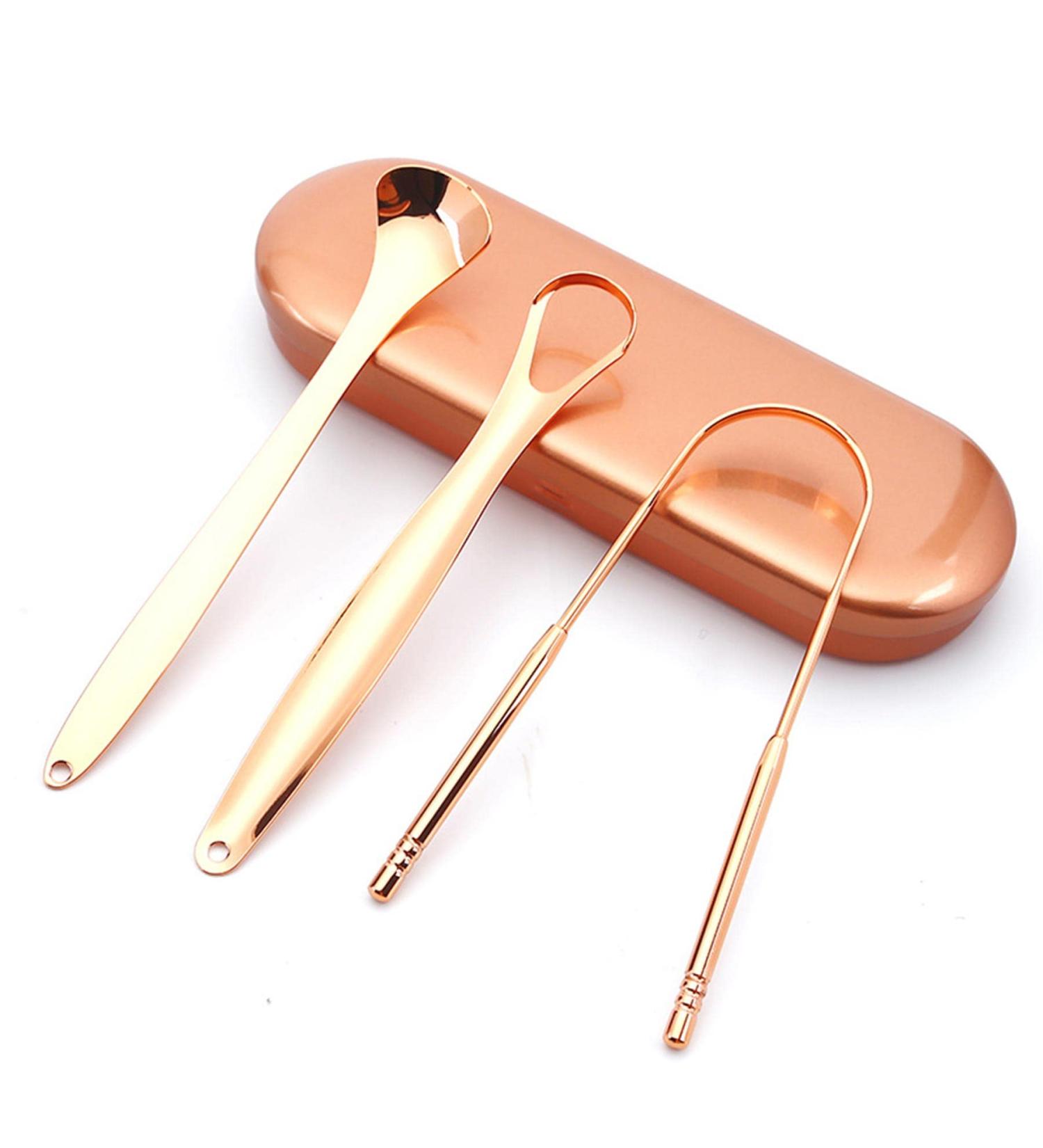 Buy Tongue Scraper - 100% Surgical Stainless Steel Tongue Cleaner for Adults & Children | Reduce Bad Breath & Enhance Oral Hygiene - Buy Online on GoSupps.com