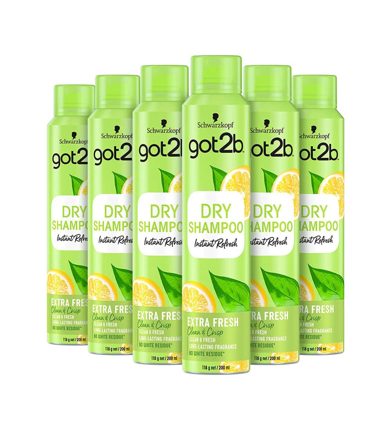Schwarzkopf got2b Fresh It Up Extra Fresh Dry Shampoo Refreshes Hair Inbetween Washes No White Residue Vegan Silicone Free 200 ml - Pack of 6 - Buy Online on GoSupps.com