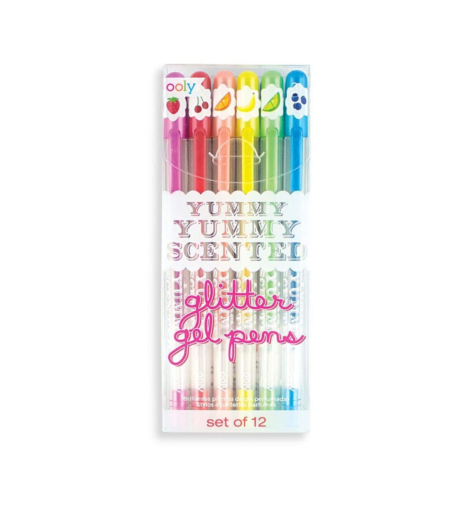 OOLY Yummy Yummy Scented Glitter Gel Pens Set - 12 Pack for Note Taking, Scrapbooking, Journaling | Multicolor Drawing Pens for Kids and Teens - Buy Online on GoSupps.com