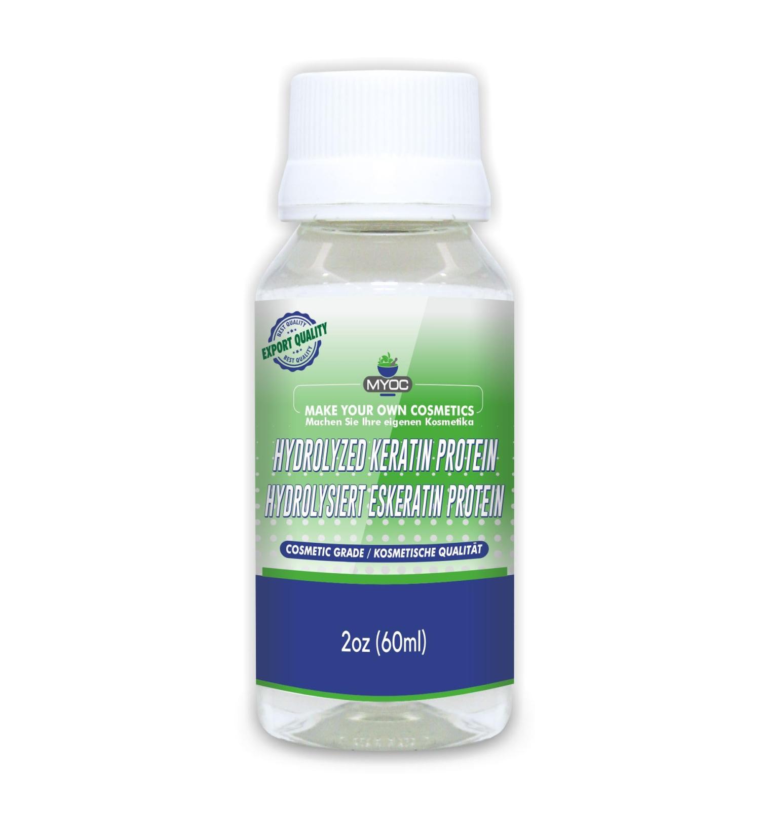 HYDROLYZED KERATINE PROTEIN Liquide - 60 ml | Pour cheveux | 2 FL Oz | Ingr dients DIY | Raffermissant et prot ge les cheveux - R duit les dommages - Fight Fizz - Adoucissant - Hydratant - Augmente la