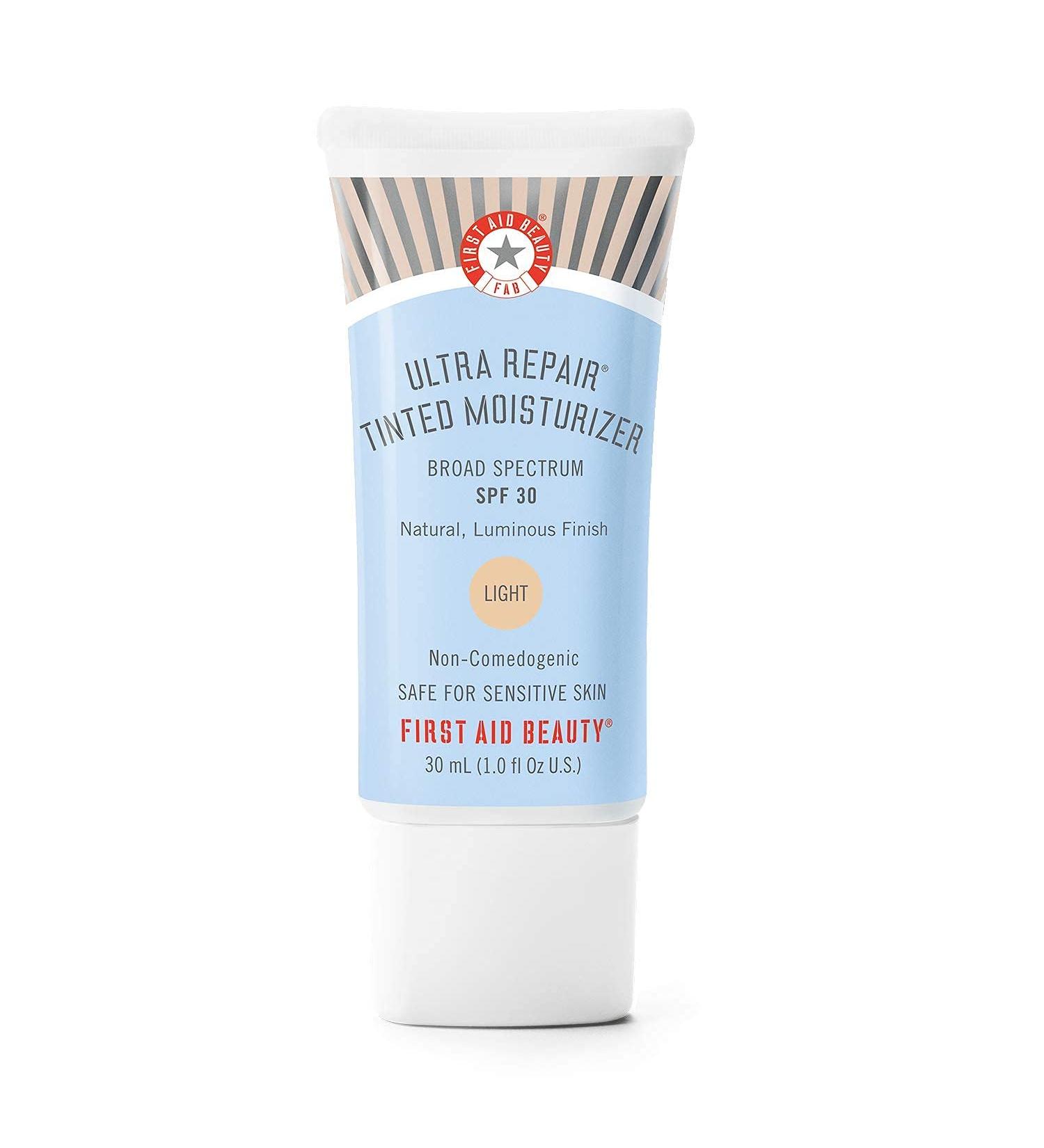 First Aid Beauty Ultra Repair Tinted Moisturizer SPF 30 1.0 oz - Light | Colloidal Oatmeal & Hyaluronic Acid - Buy Online on GoSupps.com