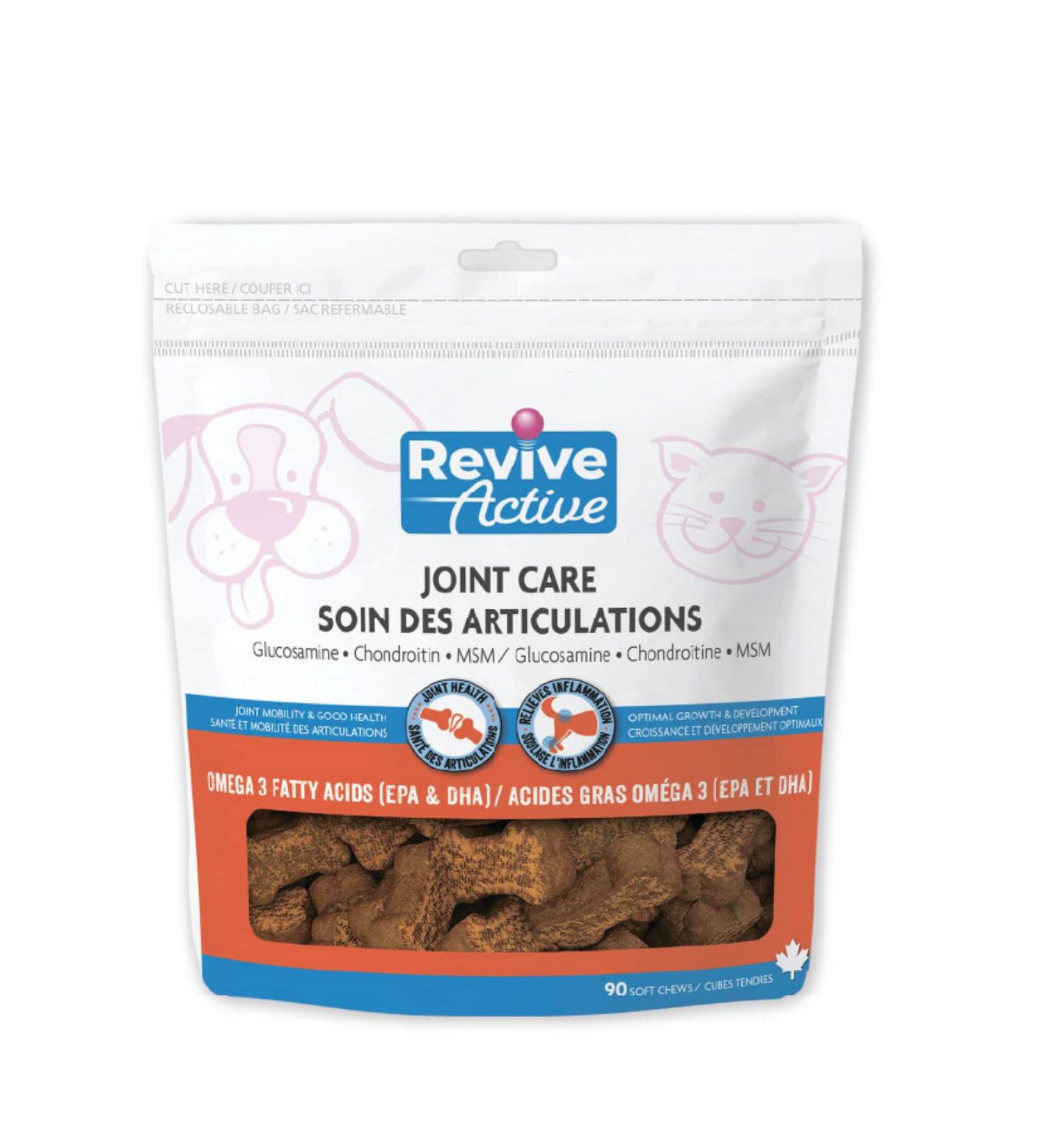 Revive Active Joint Care Soft Chews for Dogs and Cats 90Ct Relieves Inflammation Promotes Optimal Growth and Development Joint Mobility and Good Health. Chews 90ct - Buy Online on GoSupps.com
