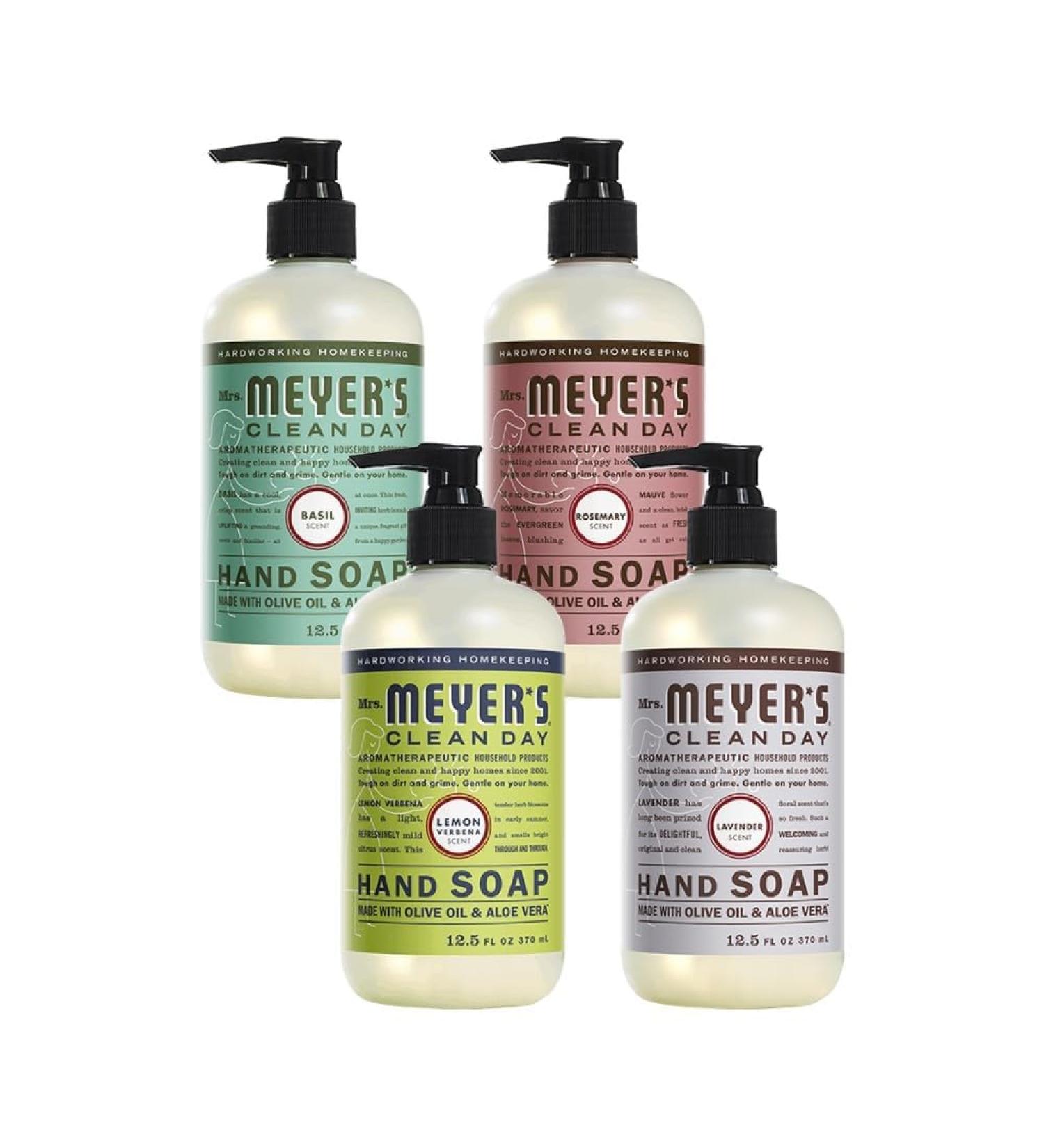 Mrs. MEYER'S CLEAN DAY Hand Soap Bundle Variation (Basil + Lavender + Rosemary + Lemon Verbena) - Buy Online on GoSupps.com