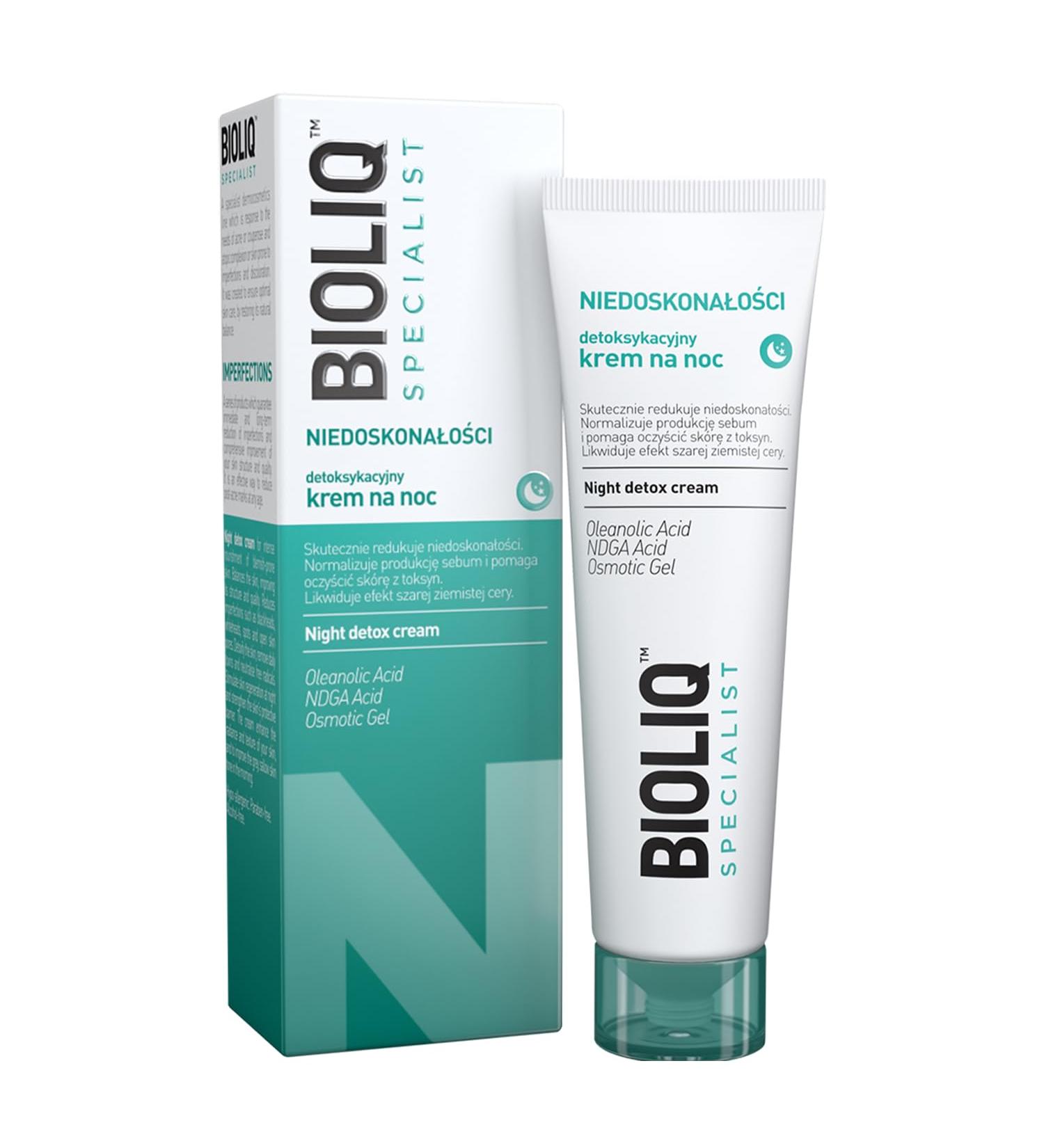 Bioliq - Specialist Night Detox Cream - for Imperfection-Prone Skin, Oleanolic Acid, NDGA, Osmotic Gel for Sebum Control and Toxin Cleansing - 30ml - Buy Online on GoSupps.com