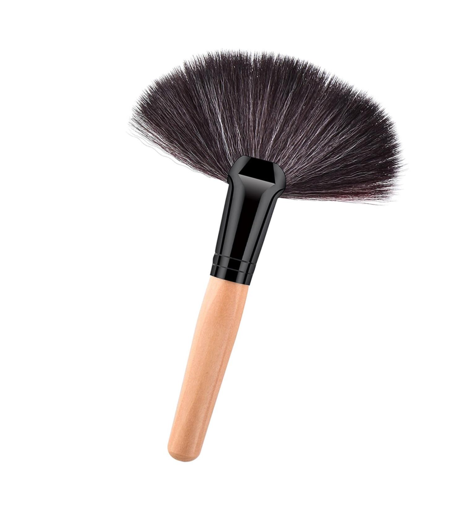 Practical Fan Makeup Brush Collection For Women Girls Blending Synthetic Bristles Eyeshadow Brush Face Cosmetic Brown and Black Hair - Buy Online on GoSupps.com