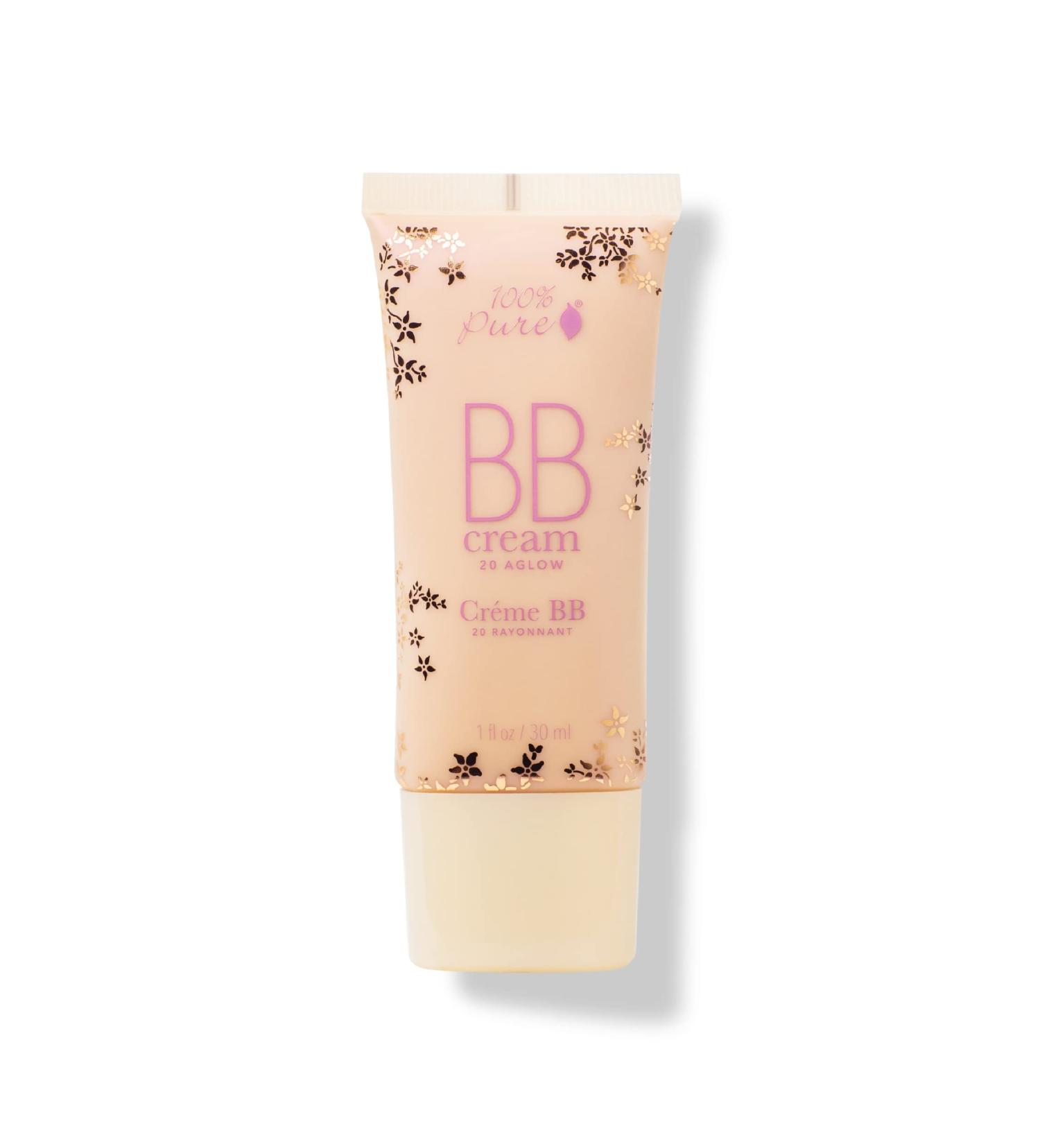 100% Pure BB Cream Shade 20 Aglow - Full Coverage All-In-One Makeup for Youthful Glow - Vegan, 1 Fl Oz - Buy Online on GoSupps.com