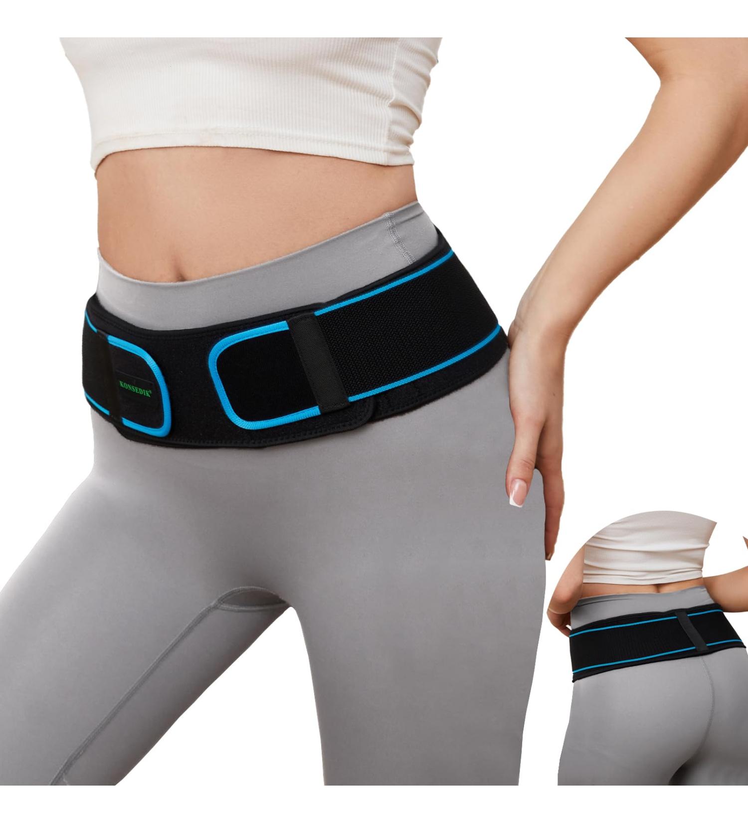 Sacroiliac Belt - SI Joint Hip Support Brace for Men & Women | Pain Relief for Sciatica Pelvis & Lower Back - Black Medium - Buy Online on GoSupps.com