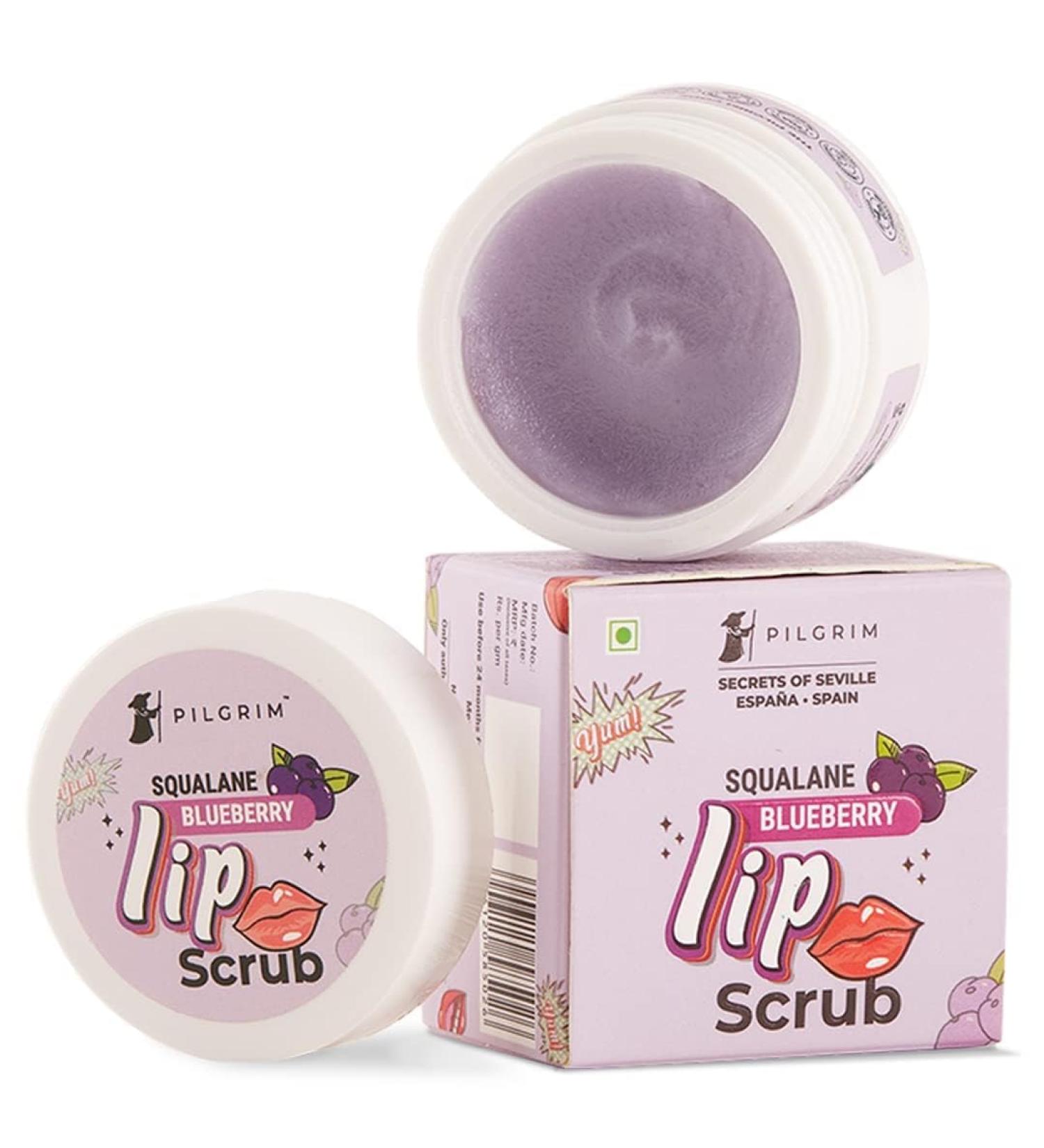 Blueberry Lip Scrub for Women & Men | Smooth Hydrated & Soft Lips Gentle Exfoliation with Sugar & Shea Butter | 8 gm - Buy Online on GoSupps.com