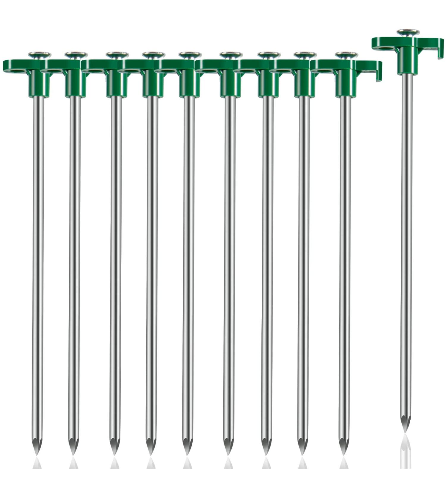 Tiomues Tent Stakes 10PCS - Heavy Duty Metal Pegs for Outdoor Camping - Windproof Ground Stakes for Tent Canopies - Buy Online on GoSupps.com