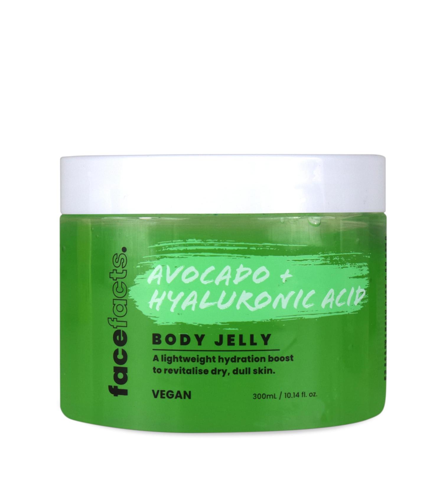 Face Facts Body Jelly | Avocado + Hyaluronic Acid Moisturiser | 300ml