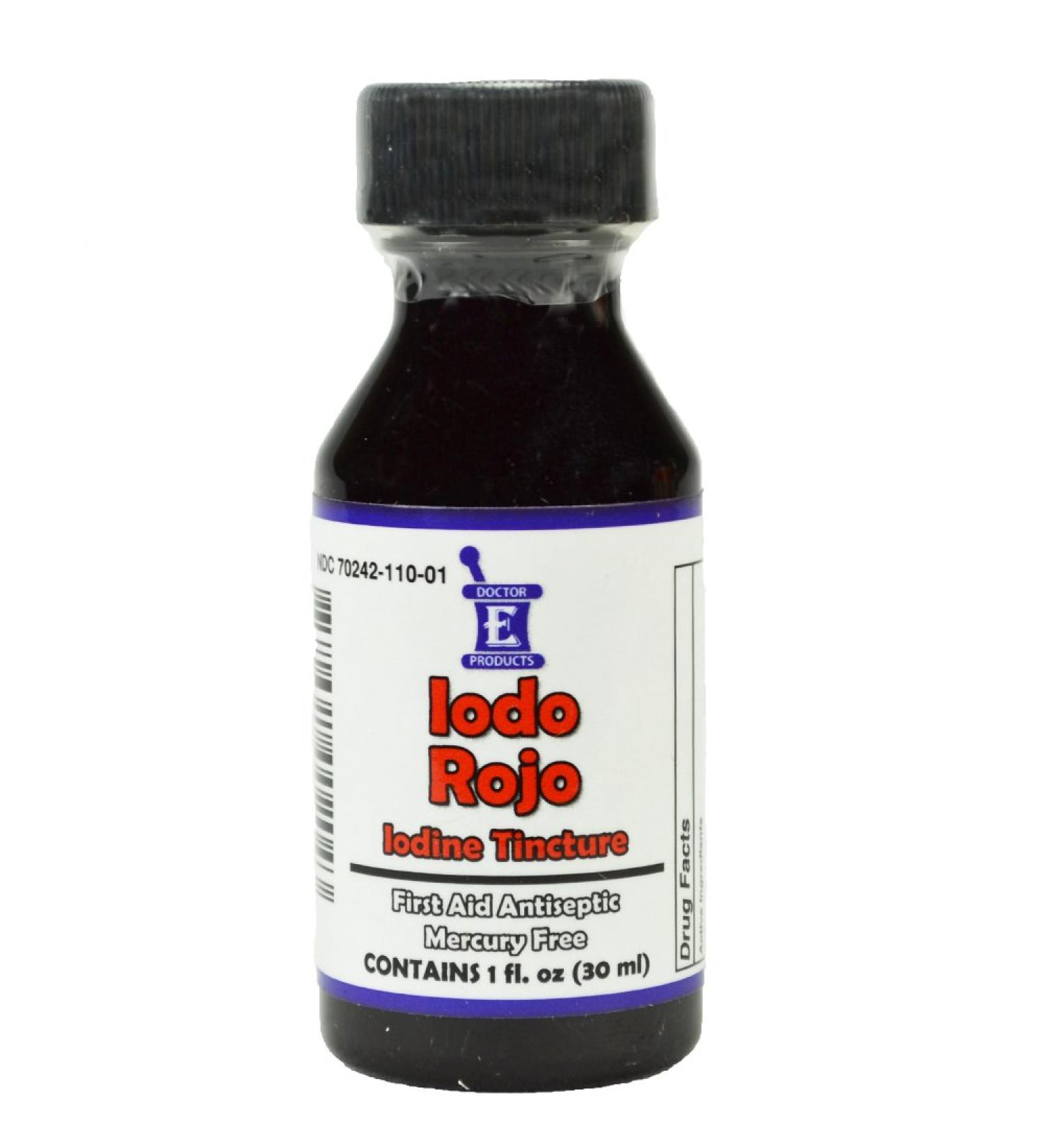 Iodine Tincture Red 1 Oz - First Aid Antiseptic Iodo Rojo - Buy Online on GoSupps.com