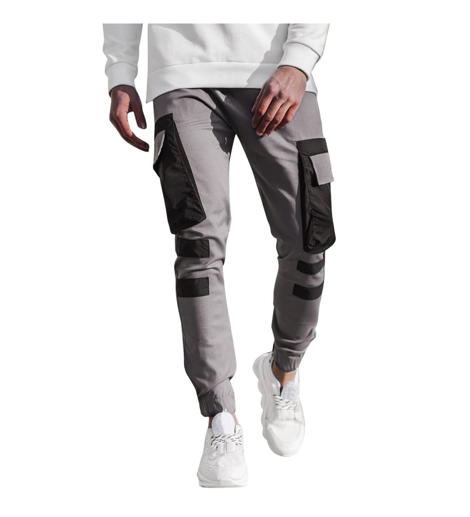 Ronony Men's Black Training Pants - Breathable Stretch-Denim Cargo Chino Jeans - Athletic Leisure Trousers XL - Buy Online on GoSupps.com