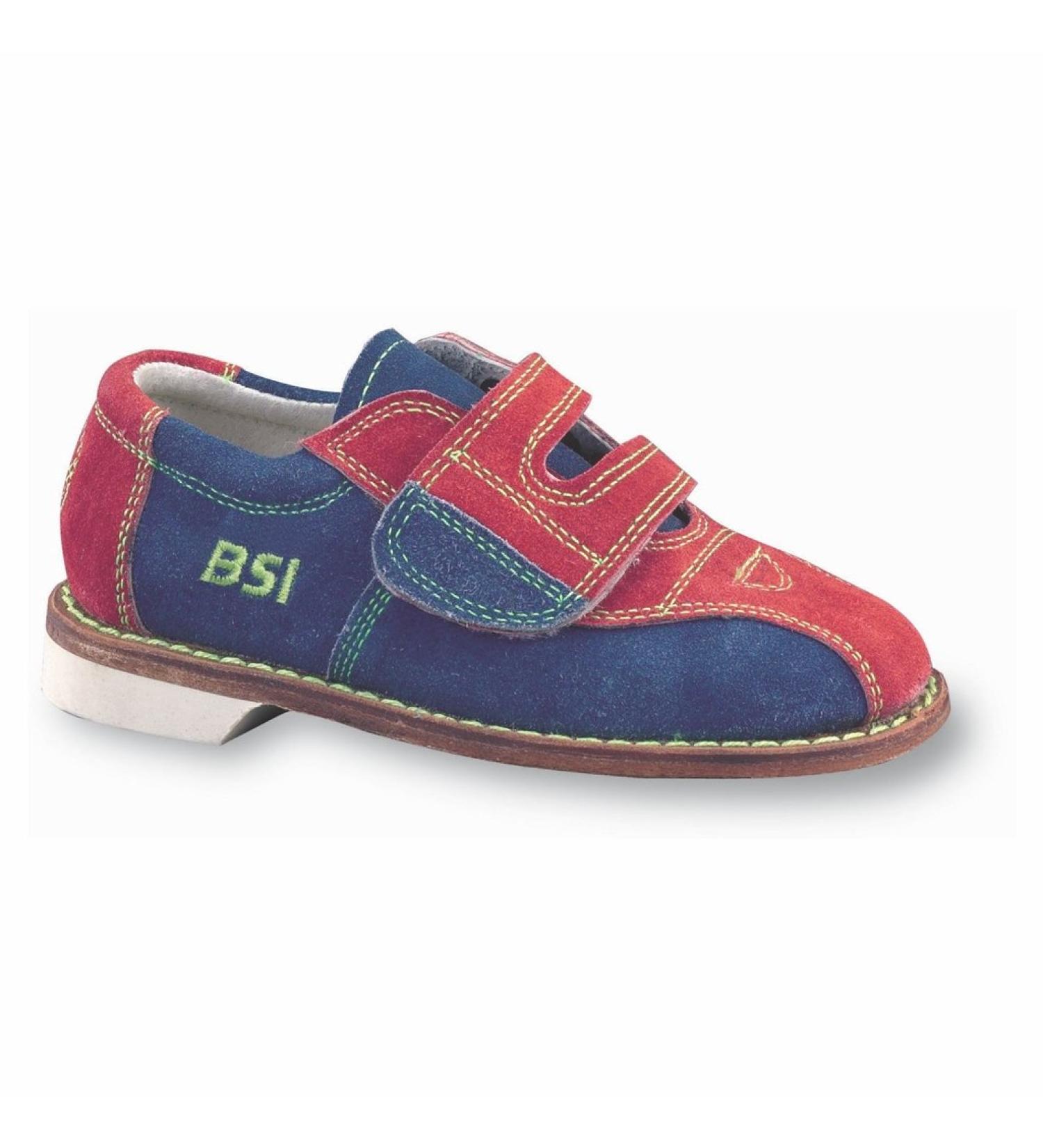 BSI Boys Suede Rental Bowling Shoes- Hook and Loop (12 Childrens M US, Red/Blue)