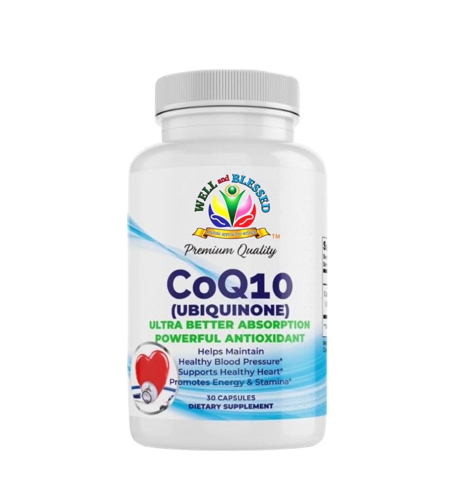 CoQ10 Ubiquinone 30 Capsules - Ultra Absorption Boosts Energy & Stamina - Vegan No Artificial Additives - Shop Worldwide - Buy Online on GoSupps.com