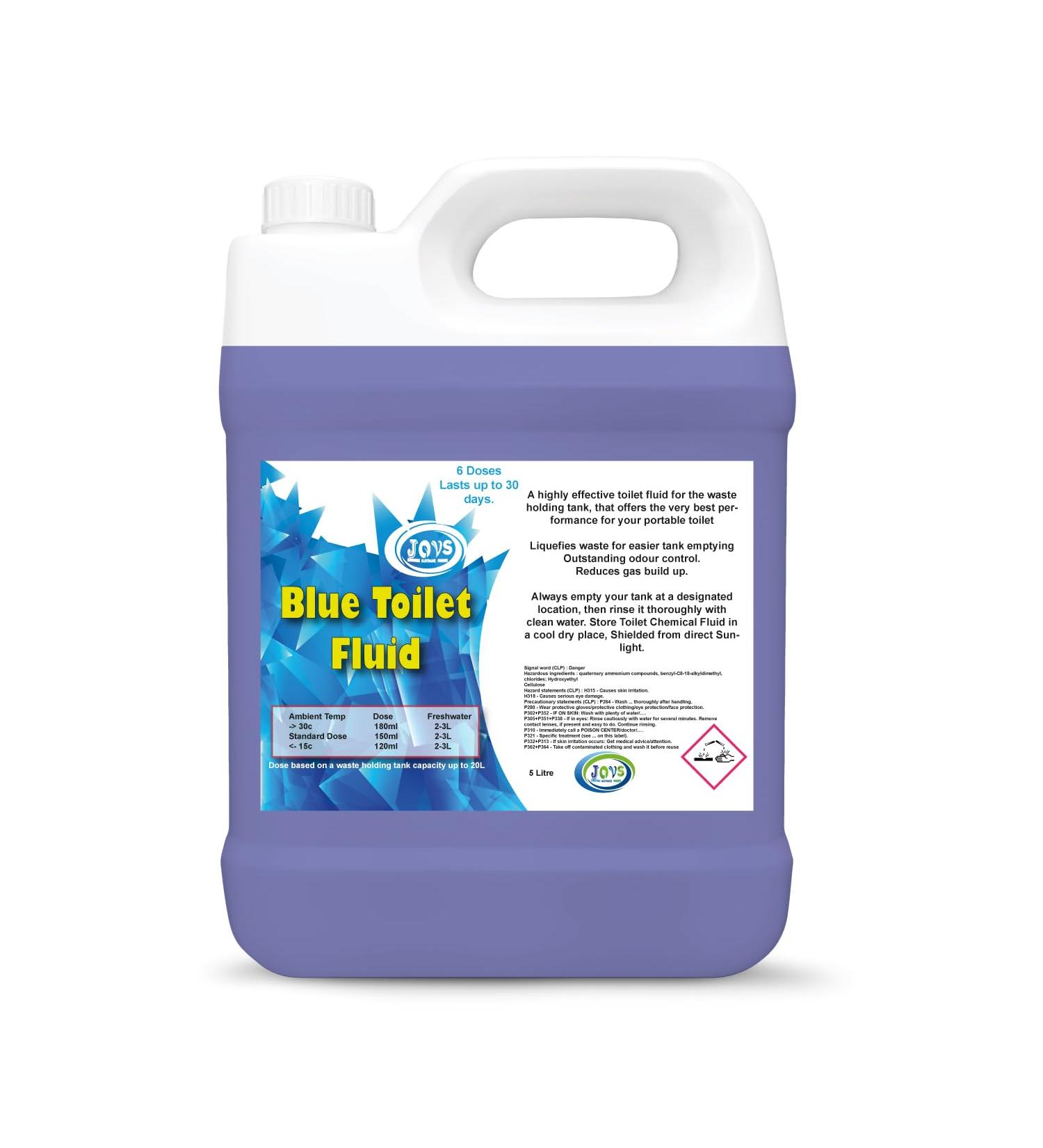 Blue Toilet Fluid 5L For Motorhomes & Caravans | Eco-Friendly Odour Eliminator | Up to 50 Treatments - Buy Online on GoSupps.com