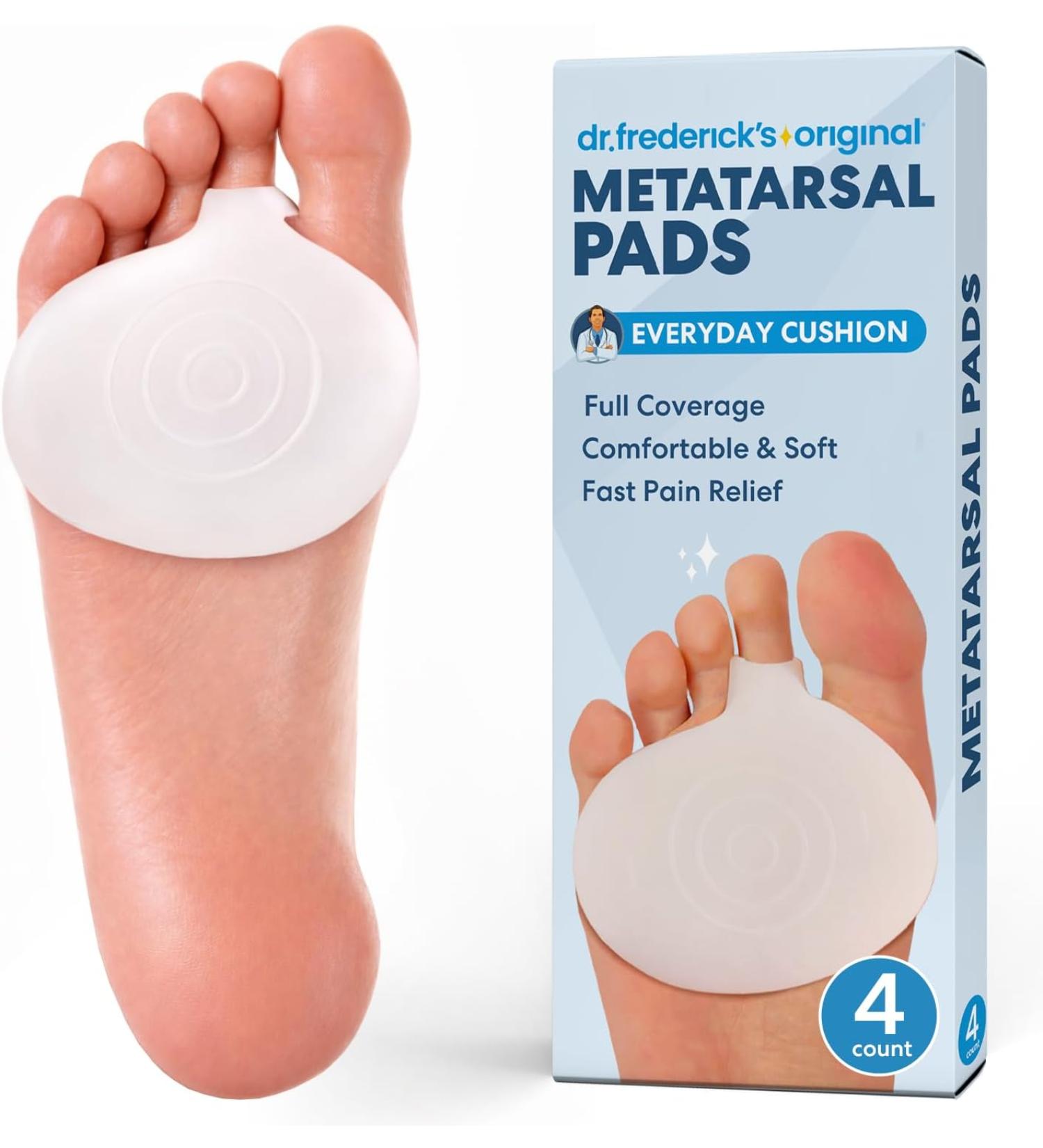 Dr. Frederick's Original Metatarsal Pads - 4 Pieces for Rapid Pain Relief - Gel Foot Cushions - Buy Online on GoSupps.com