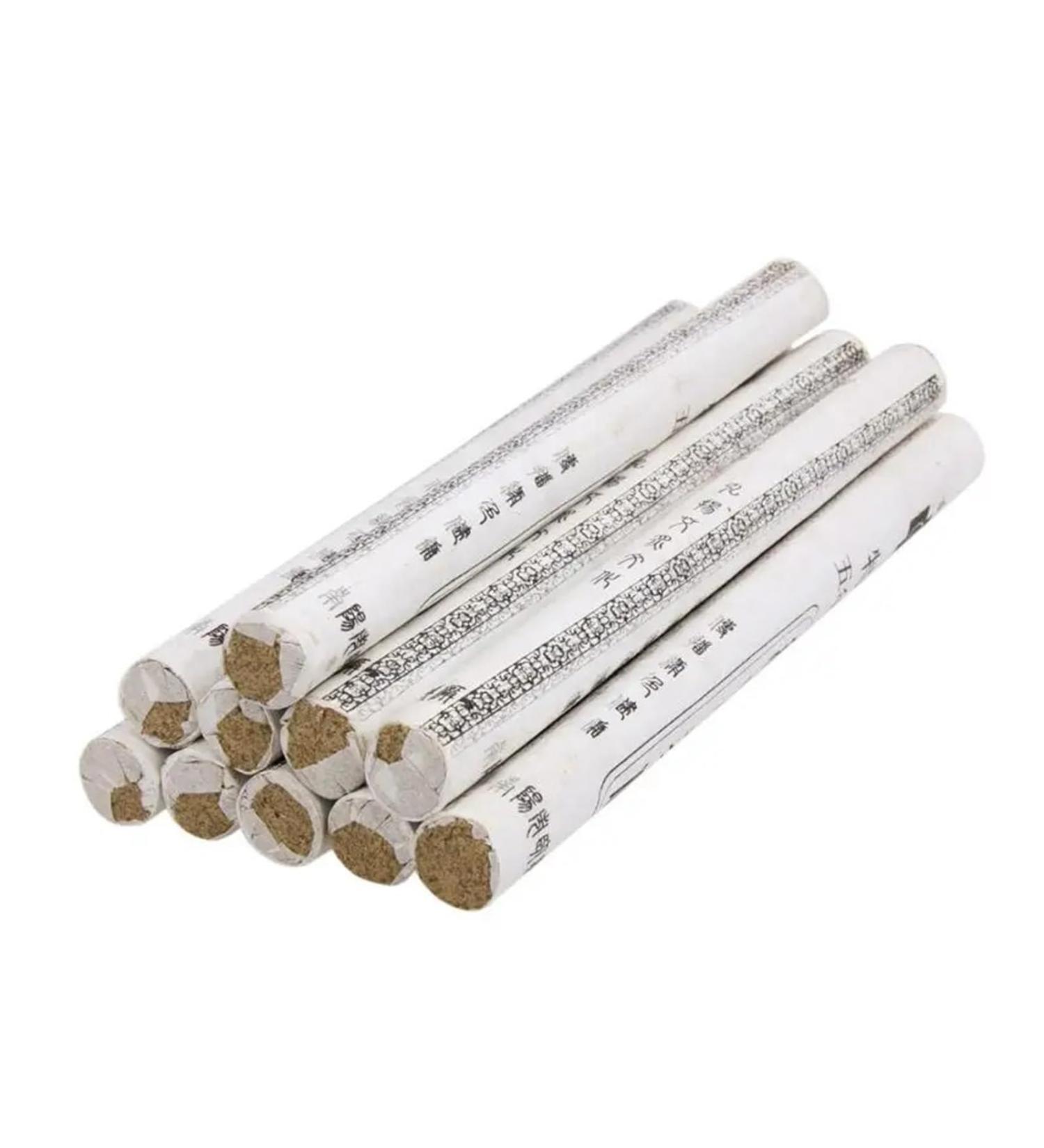 Moxibustion Stick 10 Pieces - 18x200mm Moxa Roll for Pain Relief | Pure Moxa Sticks for Traditional Healing - Buy Online on GoSupps.com